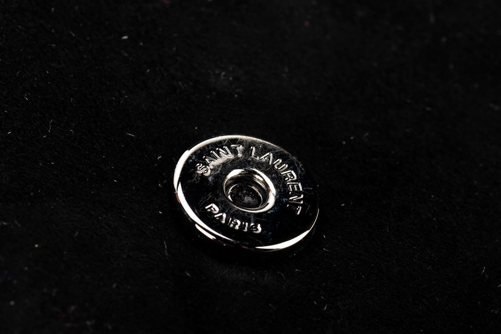 Yves Saint Laurent Fuchsia Sequin Black Suede Crossbody Bag - 10