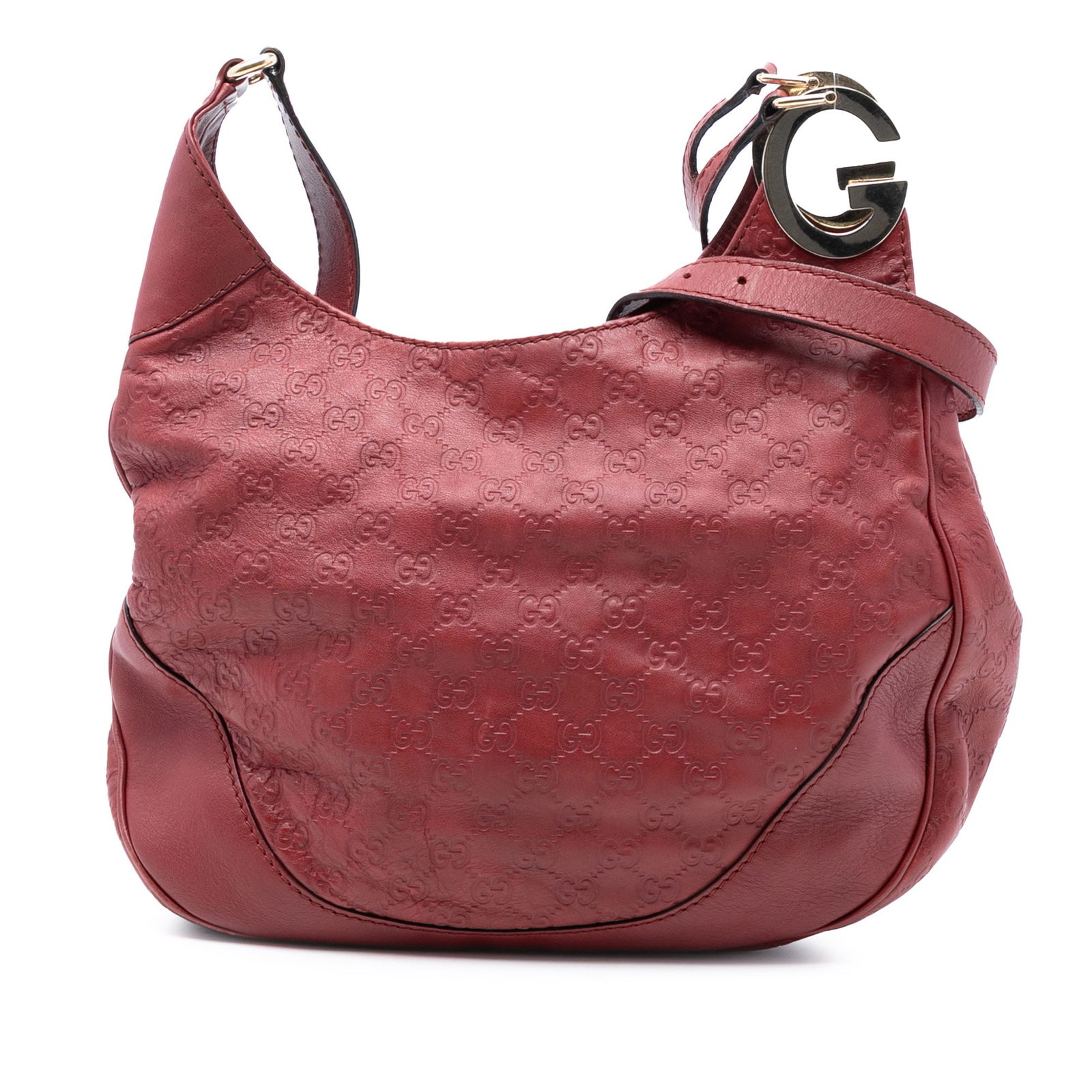 Gucci Guccissima Charlotte Red Leather Crossbody Bag with Embossed Finish (1 of 7)