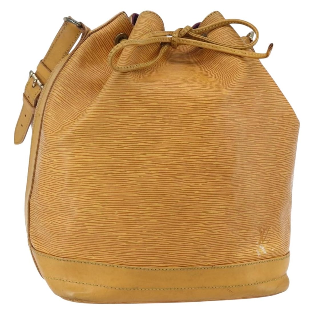 Louis Vuitton Petit Noe NM Epi Leather Yellow Shoulder Bag: Louis Vuitton Petit Noe NM Epi Leather Yellow Shoulder Bag This pre-owned Louis Vuitton Petit Noe NM handbag is crafted from Epi leather in Tassili Yellow. Designed for women, it features a spacious s