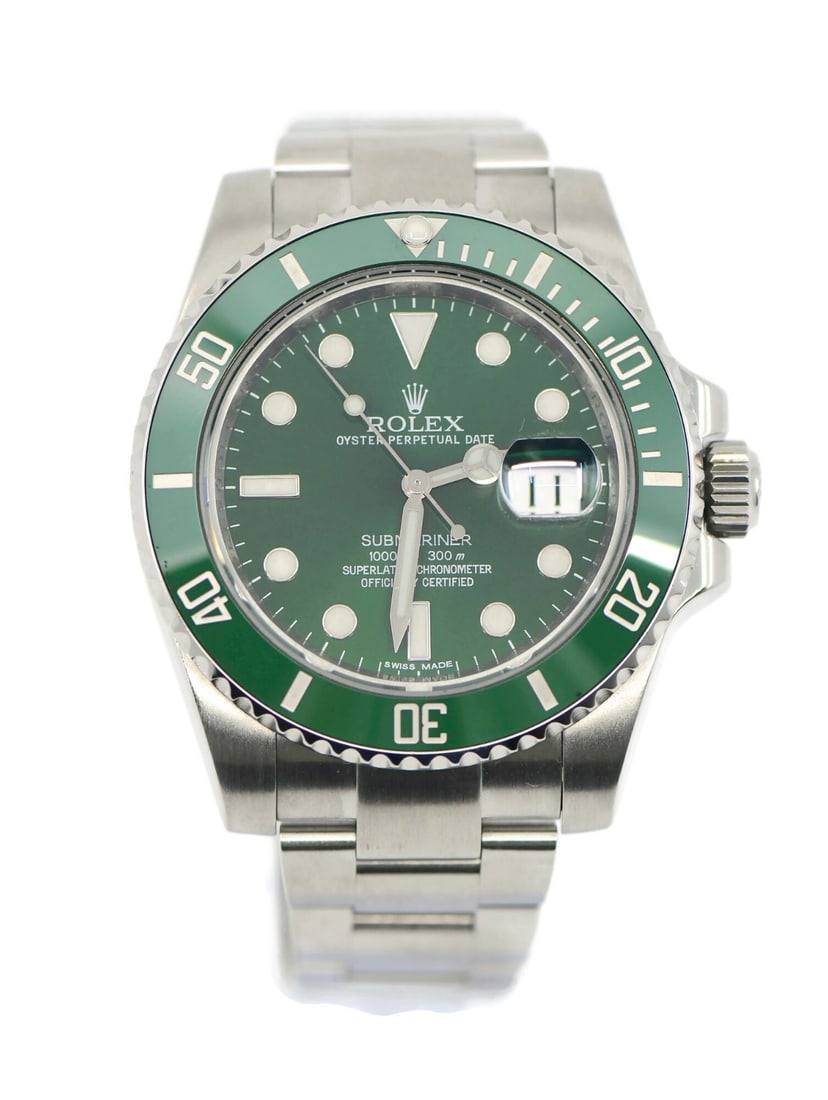 Rolex Submariner Hulk Green Dial Stainless Steel Watch 116610LV with Box and Papers: Rolex Submariner Hulk Green Dial Stainless Steel Watch 116610LV with Box and Papers Introducing the Rolex Submariner Hulk, a stunning wristwatch that combines luxury with functionality. This timepiece