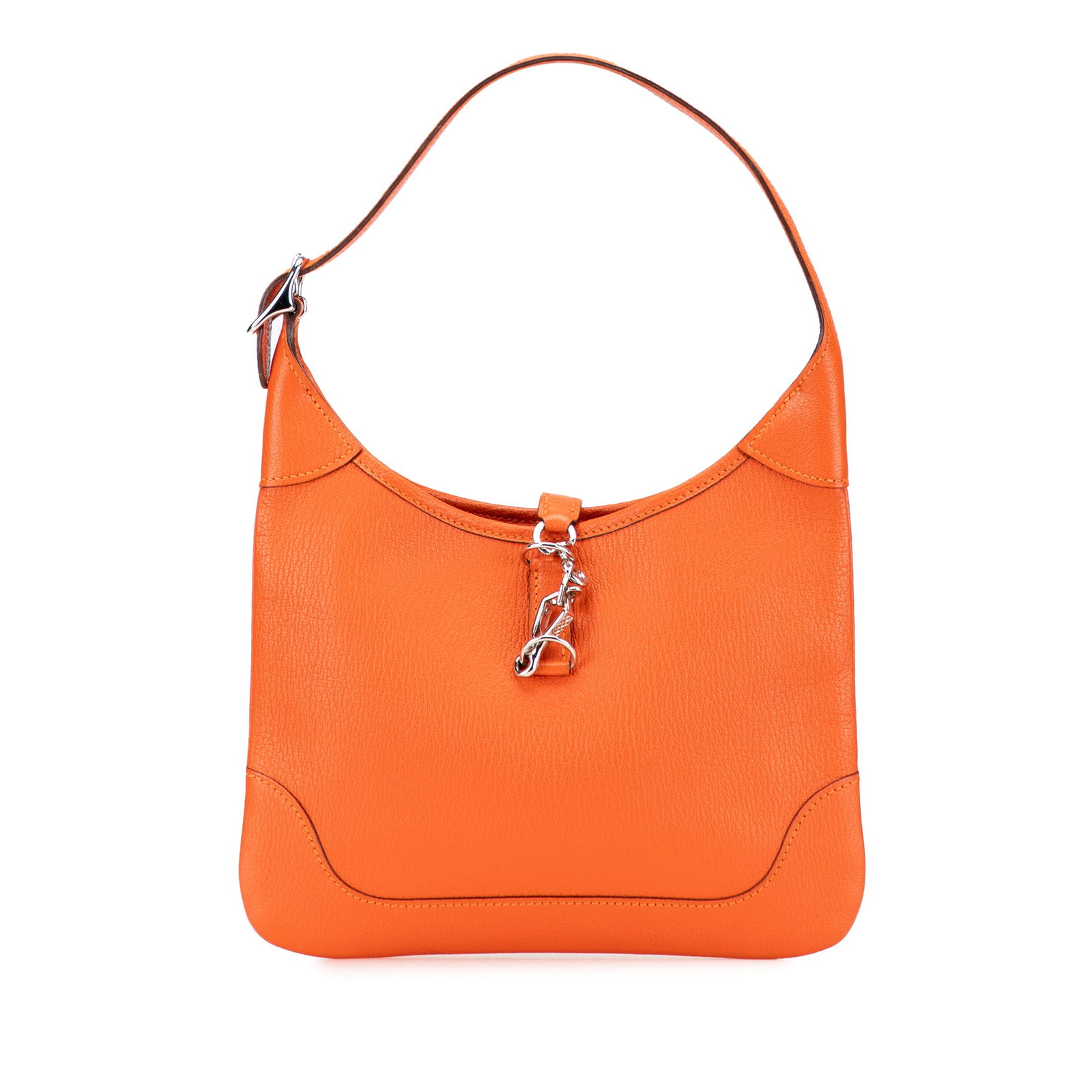 Hermes Clemence Trim Duo 24 Orange Leather Shoulder Bag (1 of 11)