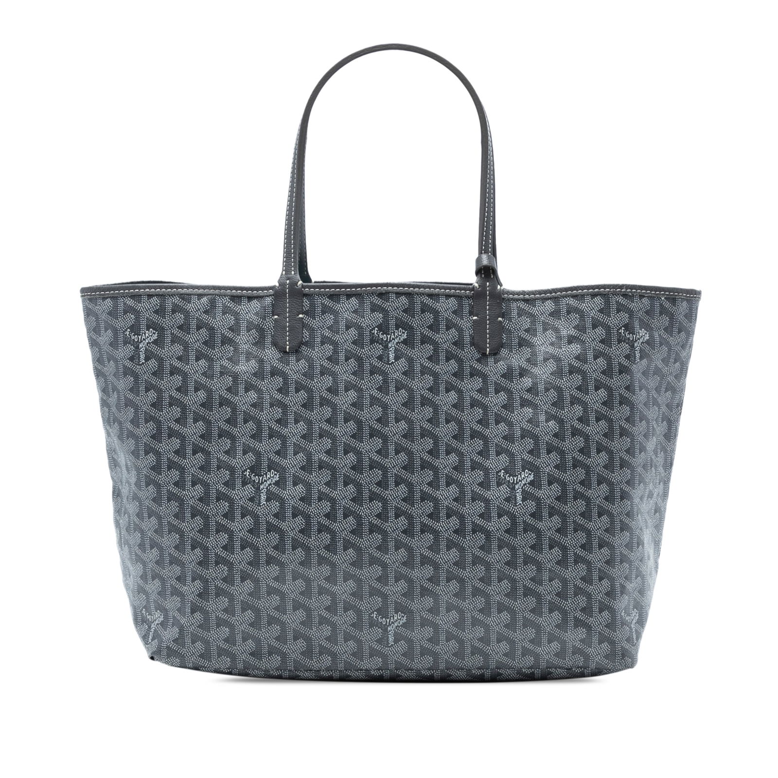 Goyard Saint Louis PM Coated Canvas Bag in Gray: Goyard Saint Louis PM Coated Canvas Bag in Gray Introducing the Goyardine Saint Louis PM, a sophisticated and stylish bag crafted from durable coated canvas. This bag features flat leather straps and