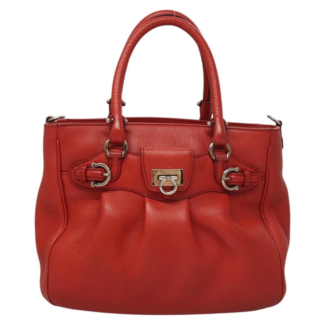 Gancini Red Leather Shoulder Bag by Salvatore Ferragamo (1 of 18)