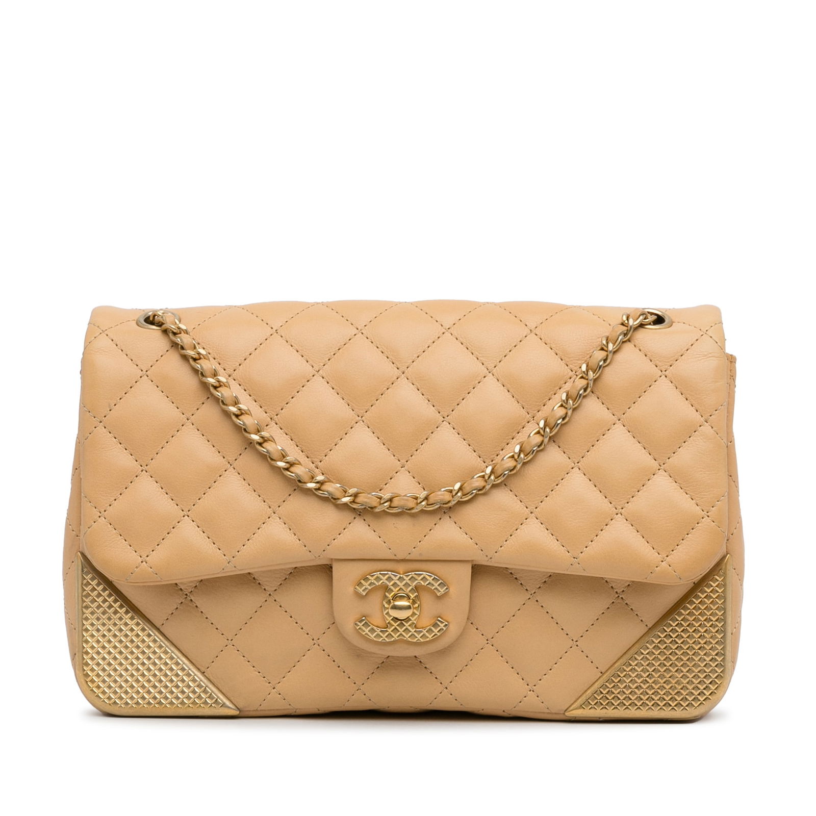 Chanel Medium Classic Yellow Lambskin Metal Edge Shoulder Bag: Chanel Medium Classic Yellow Lambskin Metal Edge Shoulder Bag Introducing the Chanel Medium Classic Lambskin Metal Edge Shoulder Bag, a sophisticated blend of elegance and practicality. This exquisite