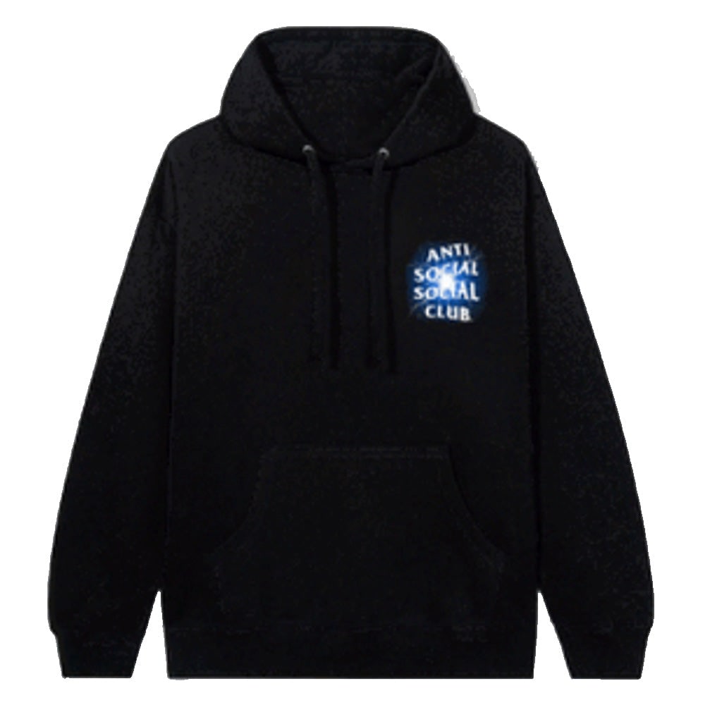Black Glow In The Dark Pain Hoodie by Anti Social Social Club: Black Glow In The Dark Pain Hoodie by Anti Social Social Club The Anti Social Social Club Pain Glow In The Dark Black Hoodie features the brand's distinctive "Pain" graphic on the back, which glows in