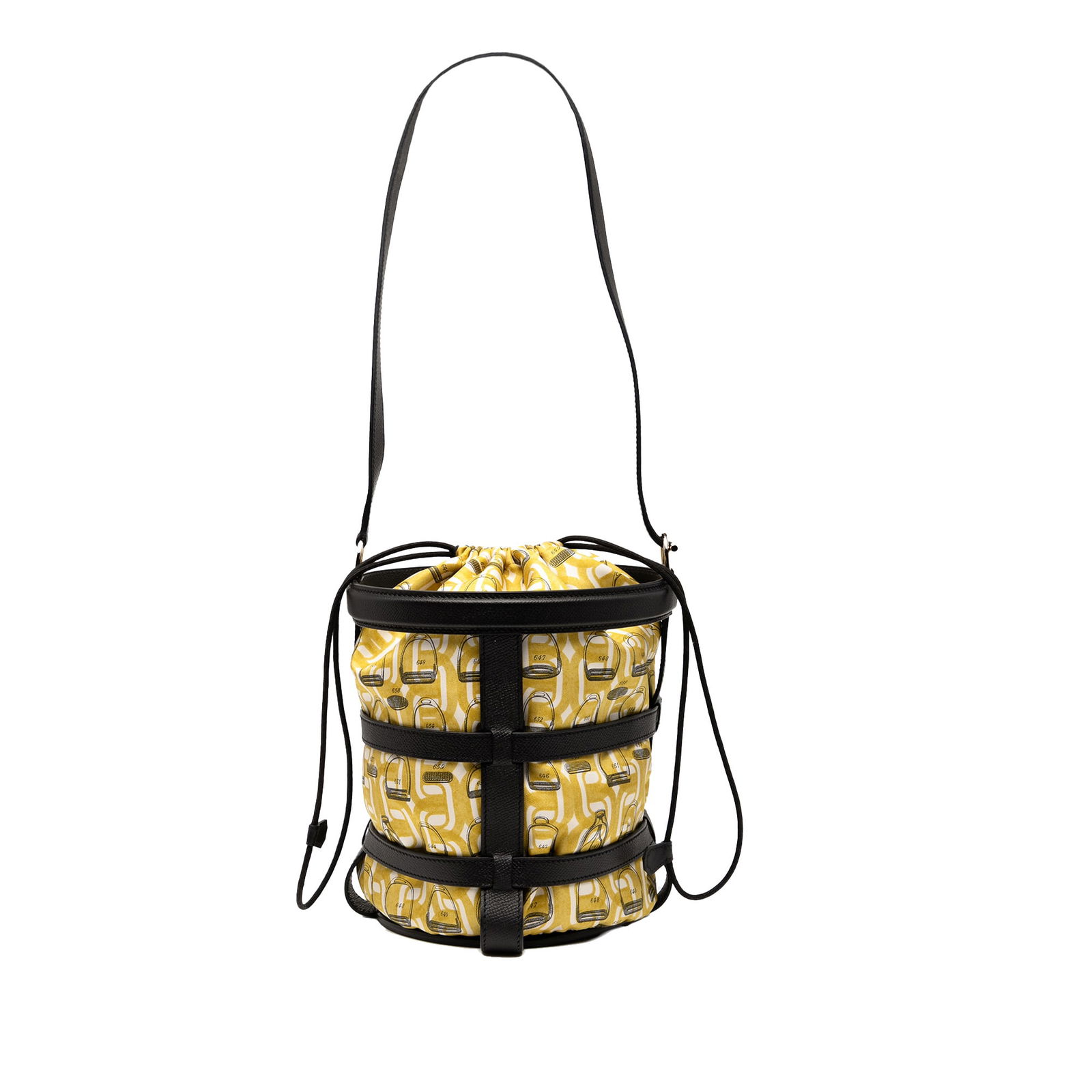 Hermes Sac Musardine Epsom Leather Yellow Drawstring Bag: Hermes Sac Musardine Epsom Leather Yellow Drawstring Bag Introducing the Hermes Silk and Epsom Sac Musardine, a stylish and practical bag crafted with an Epsom leather body complemented by an inner pr