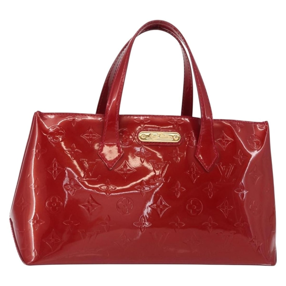 LOUIS VUITTON Monogram Vernis Wilshire PM Handbag Pomme D'amour M93642 Authenticated (1 of 18)