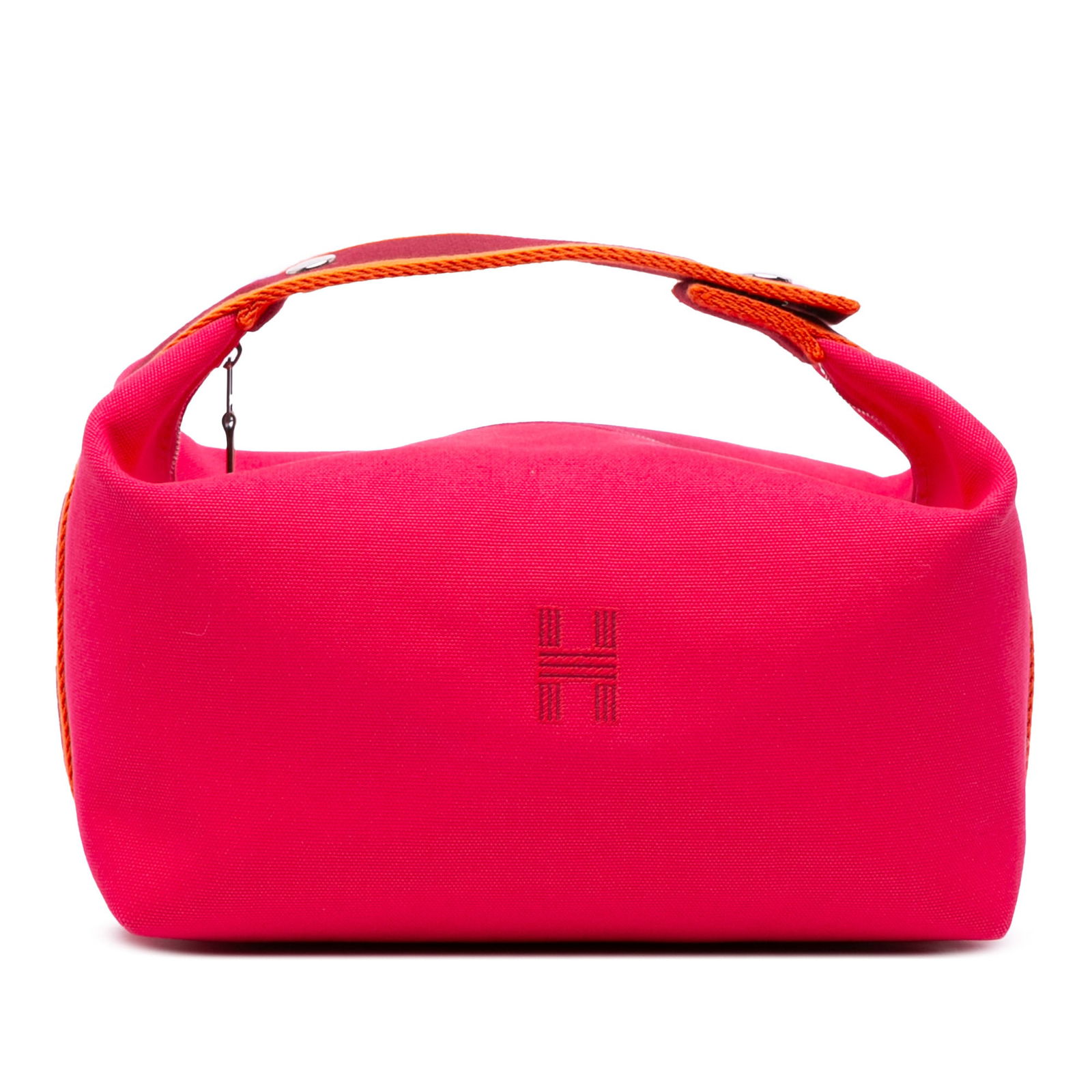 Hermes Large Toile Bride A Brac Case Pink Fabric Bag: Hermes Large Toile Bride A Brac Case Pink Fabric Bag The Hermes Large Toile Bride A Brac Case is a stylish and functional bag crafted from durable canvas fabric. This bag features a flat handle and a
