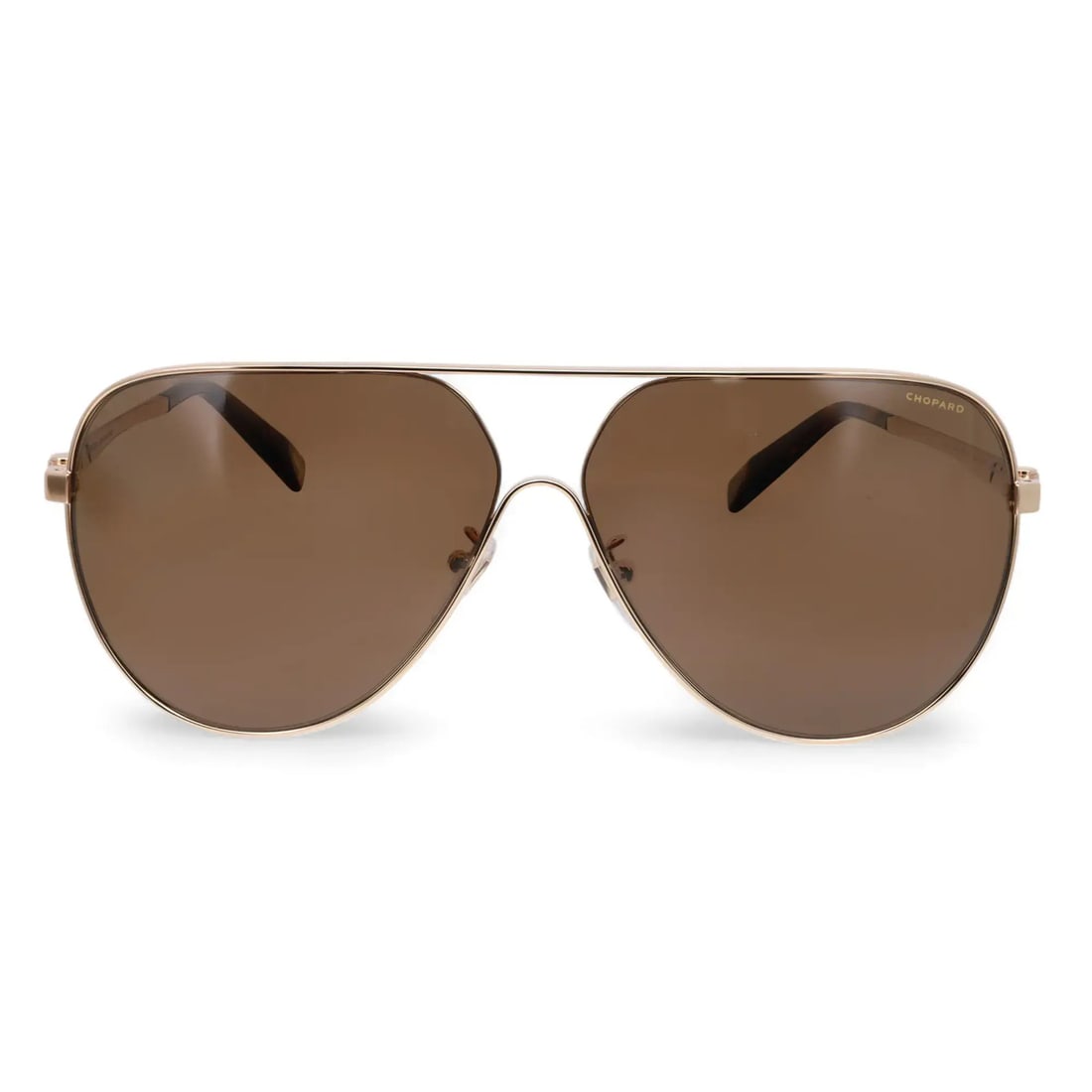 Chopard 95221-0481 Gold Dark Frame Brown Polarized Aviator Sunglasses (1 of 5)