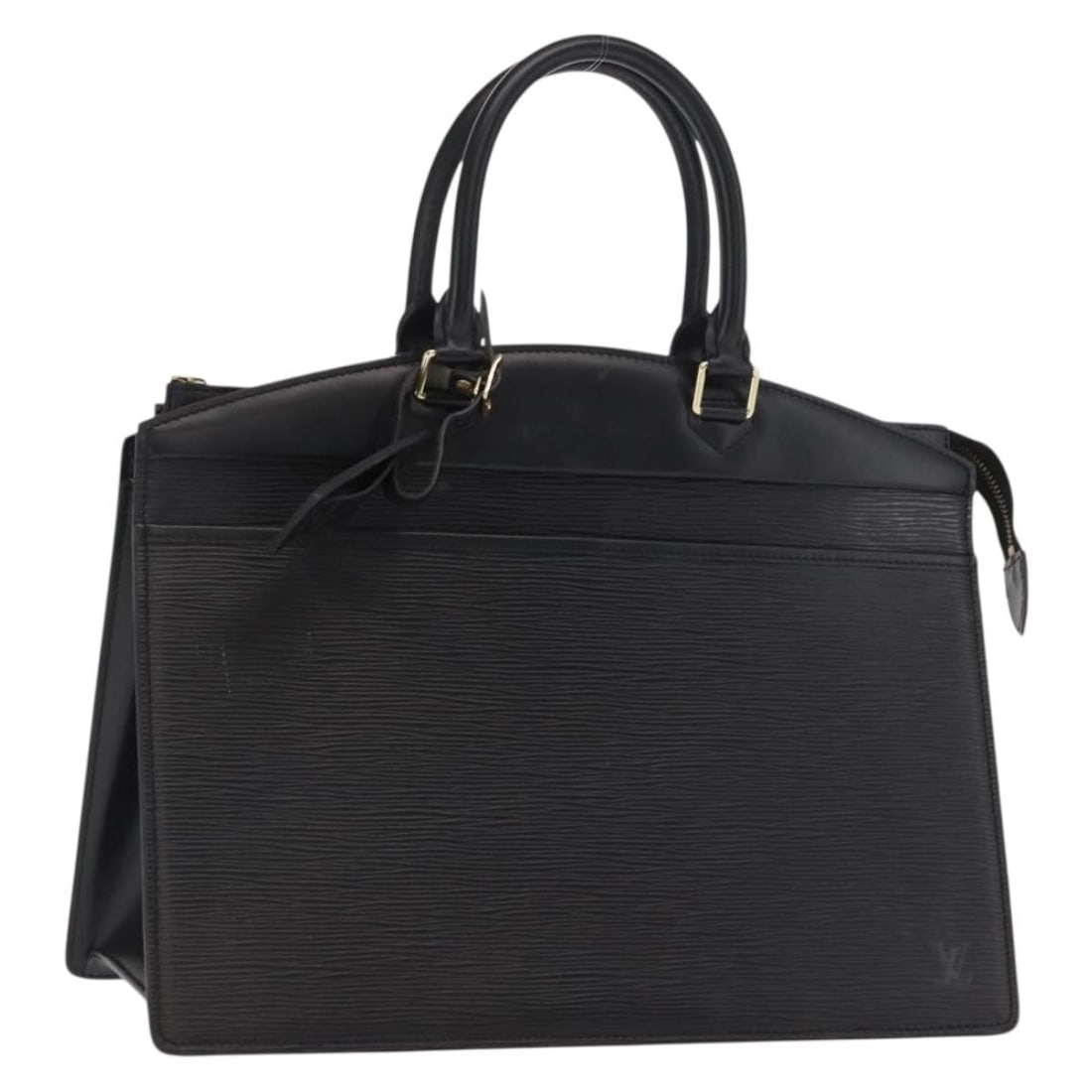 Louis Vuitton Epi Leather Riviera Black Handbag M48182 with Name Tag: Louis Vuitton Epi Leather Riviera Black Handbag M48182 with Name Tag This Louis Vuitton Epi Riviera handbag in Noir (black) features durable Epi leather construction and a structured silhouette. It co