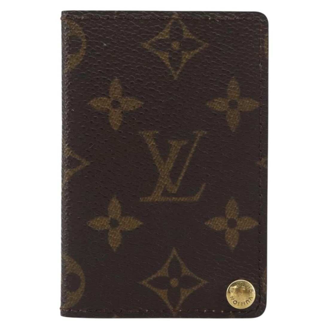 Monogram Canvas Card Case Louis Vuitton Porte Cartes Pression: Monogram Canvas Card Case Louis Vuitton Porte Cartes Pression This Louis Vuitton Porte Cartes Pression card case features the iconic monogram canvas in brown, designed for unisex use. It offers a comp