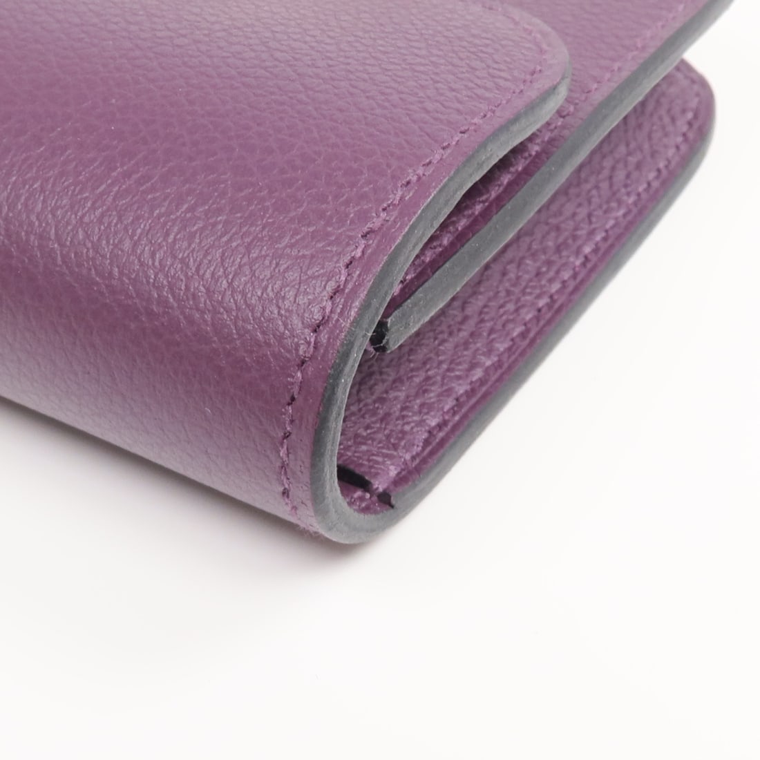 Hermes Constance Slim Purple Evercolor Leather Bifold Wallet with Gold Hardware - 10