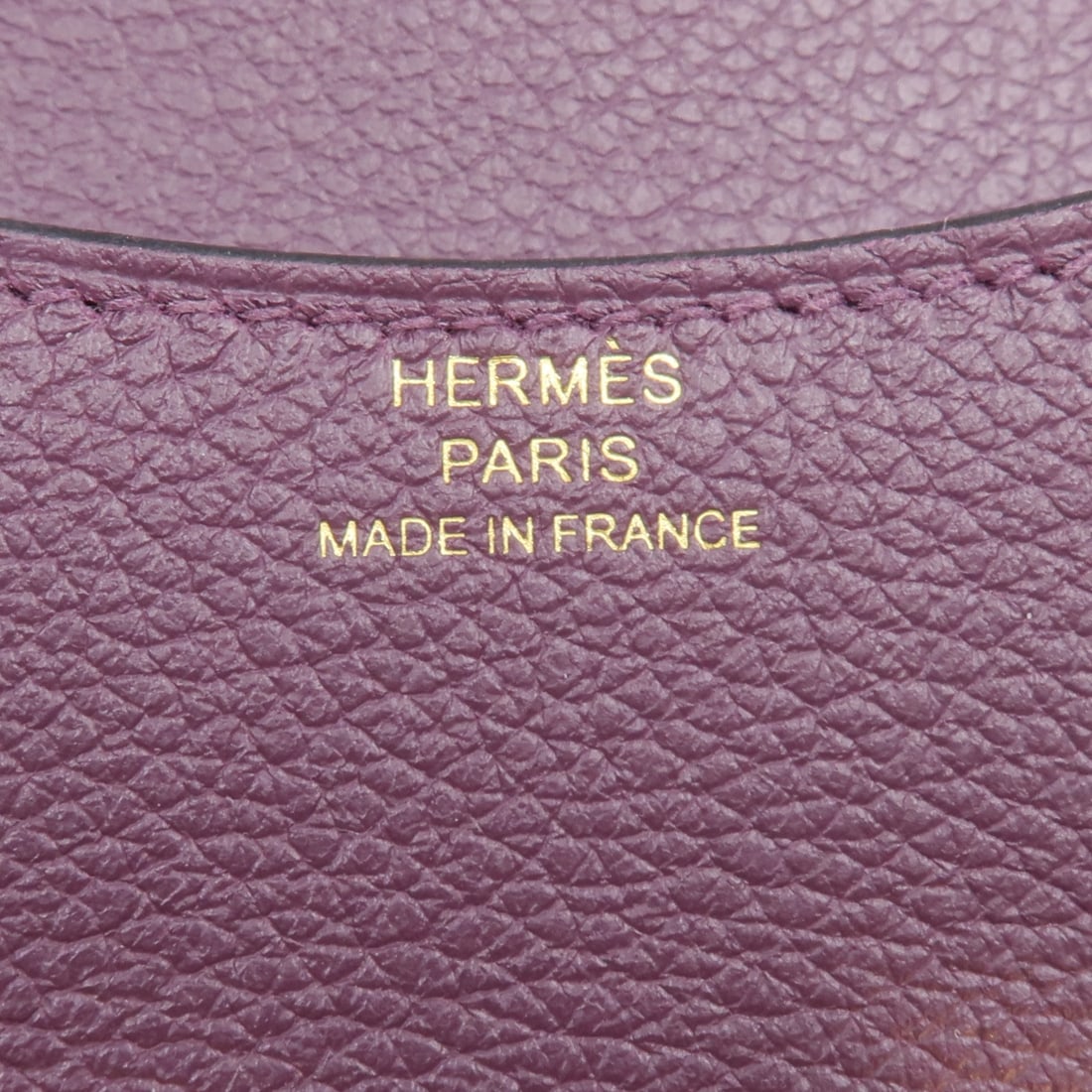 Hermes Constance Slim Purple Evercolor Leather Bifold Wallet with Gold Hardware - 12