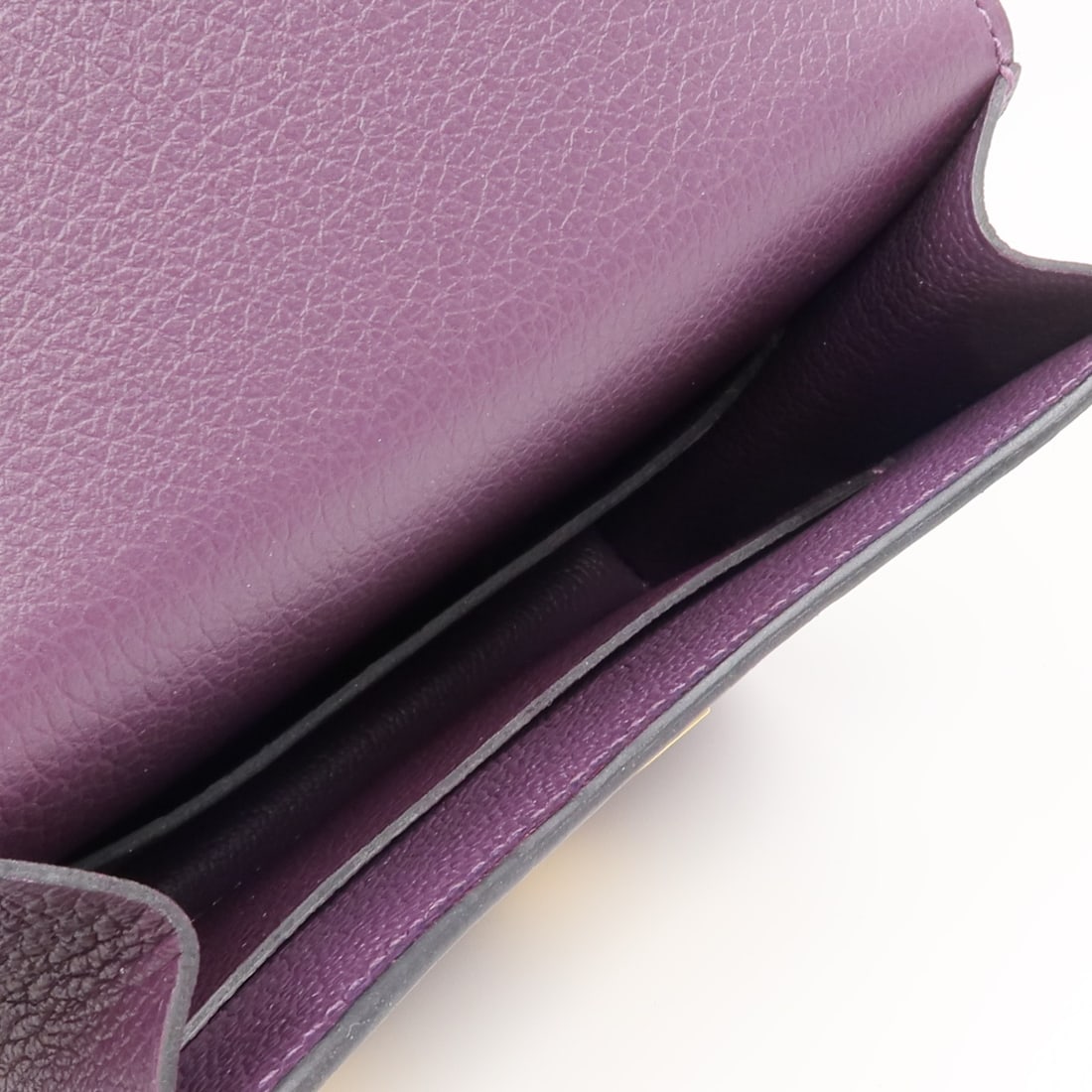 Hermes Constance Slim Purple Evercolor Leather Bifold Wallet with Gold Hardware - 13