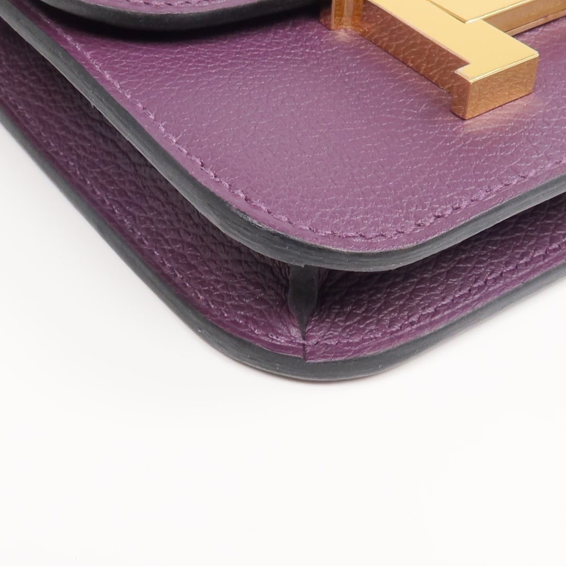 Hermes Constance Slim Purple Evercolor Leather Bifold Wallet with Gold Hardware - 8