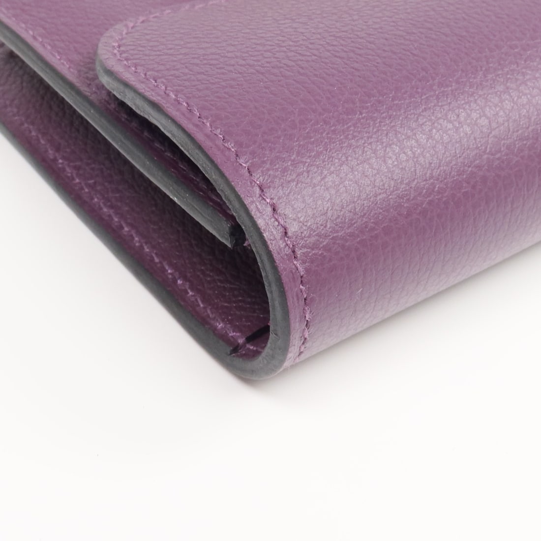 Hermes Constance Slim Purple Evercolor Leather Bifold Wallet with Gold Hardware - 9