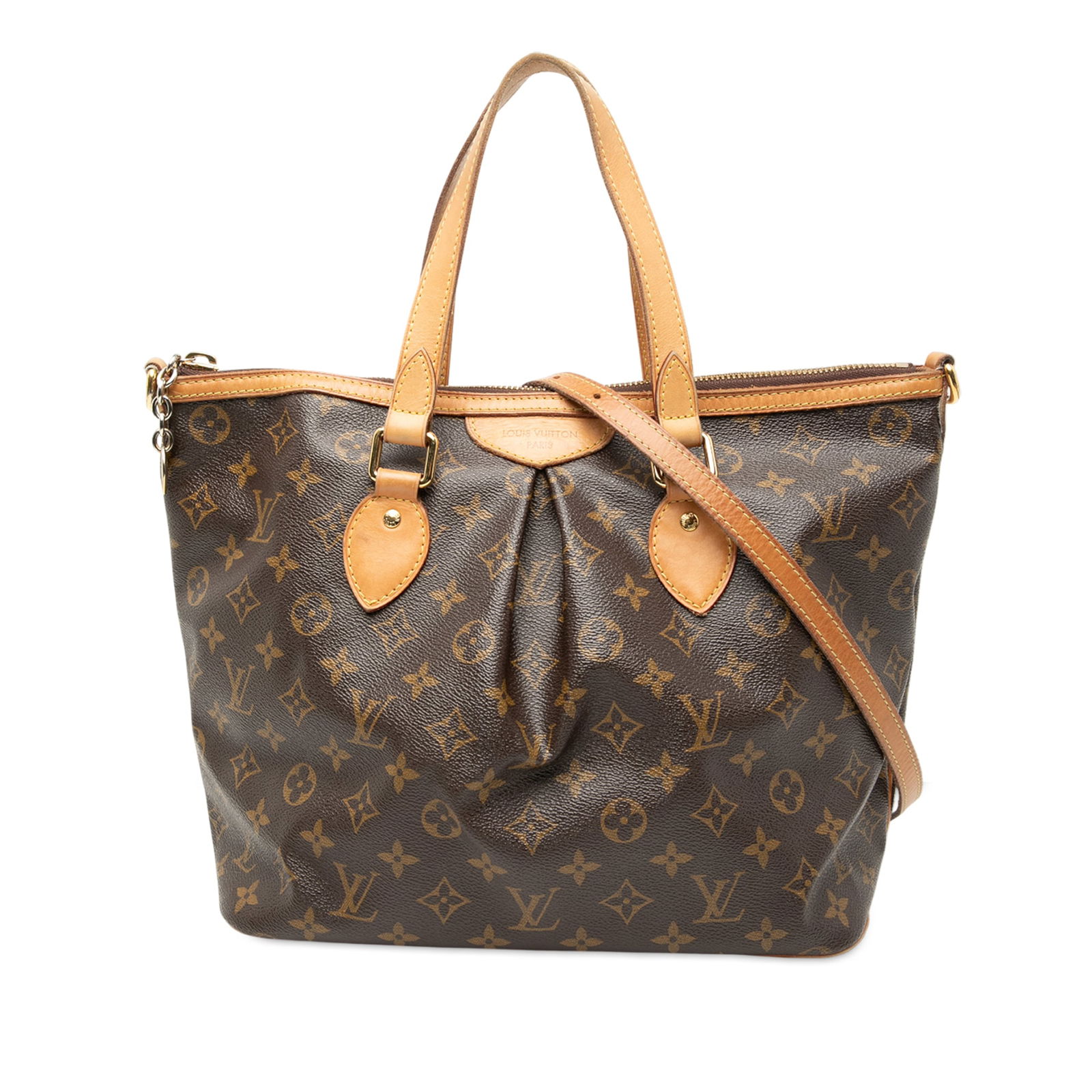 Louis Vuitton Palermo PM Brown Monogram Canvas Shoulder Bag with Strap: Louis Vuitton Palermo PM Brown Monogram Canvas Shoulder Bag with Strap The Louis Vuitton Monogram Palermo PM is crafted from signature monogram canvas with vachetta leather trim. It features flat vach