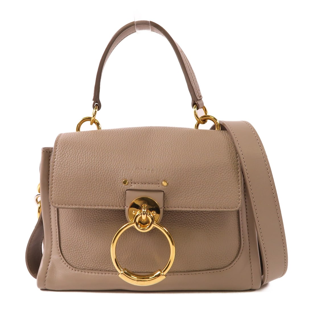 CHLOE Mini Tess 2-Way Shoulder Bag Calfskin Leather Gray (1 of 18)