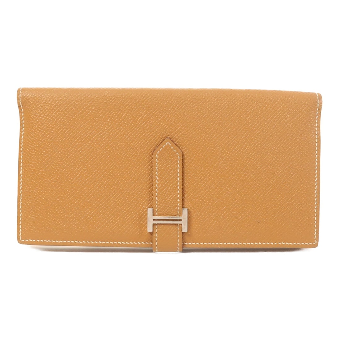 Hermes Bearn W Snap Long Bifold Wallet Epsom Calfskin Brown: Hermes Bearn W Snap Long Bifold Wallet Epsom Calfskin Brown This Hermes Bearn W Snap Long Wallet features a bifold design crafted from Veau Epsom calfskin leather in a brown hue. The wallet is equippe