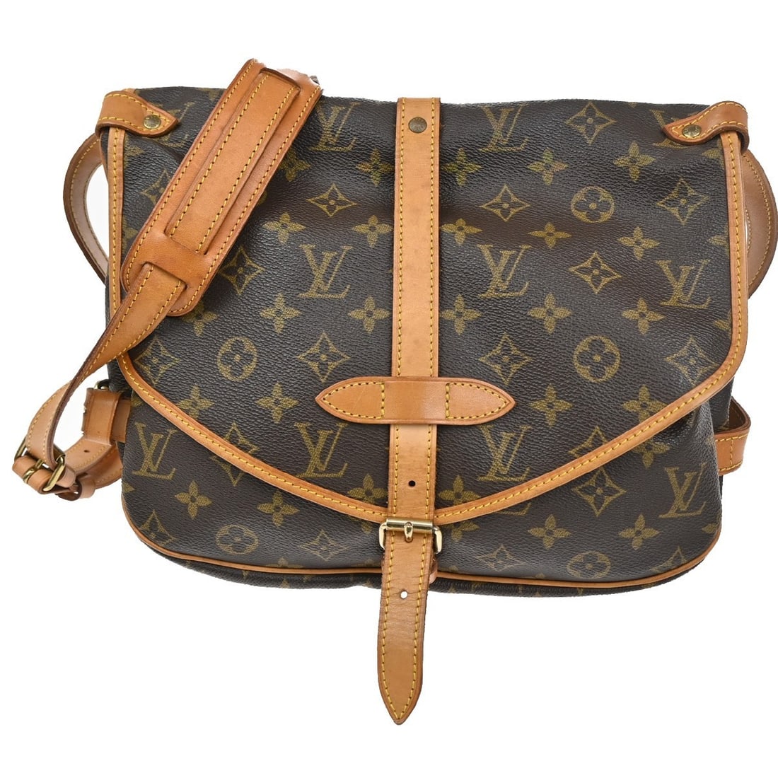 Louis Vuitton Monogram Canvas Saumur Brown Handbag 30x22x12cm (1 of 16)