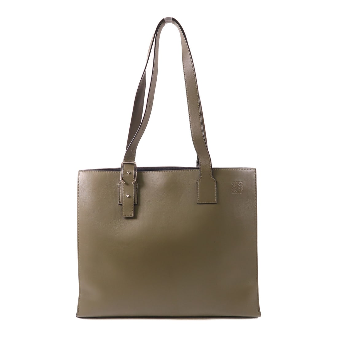 LOEWE Calfskin Leather Khaki Buckle Shoulder Bag (1 of 15)