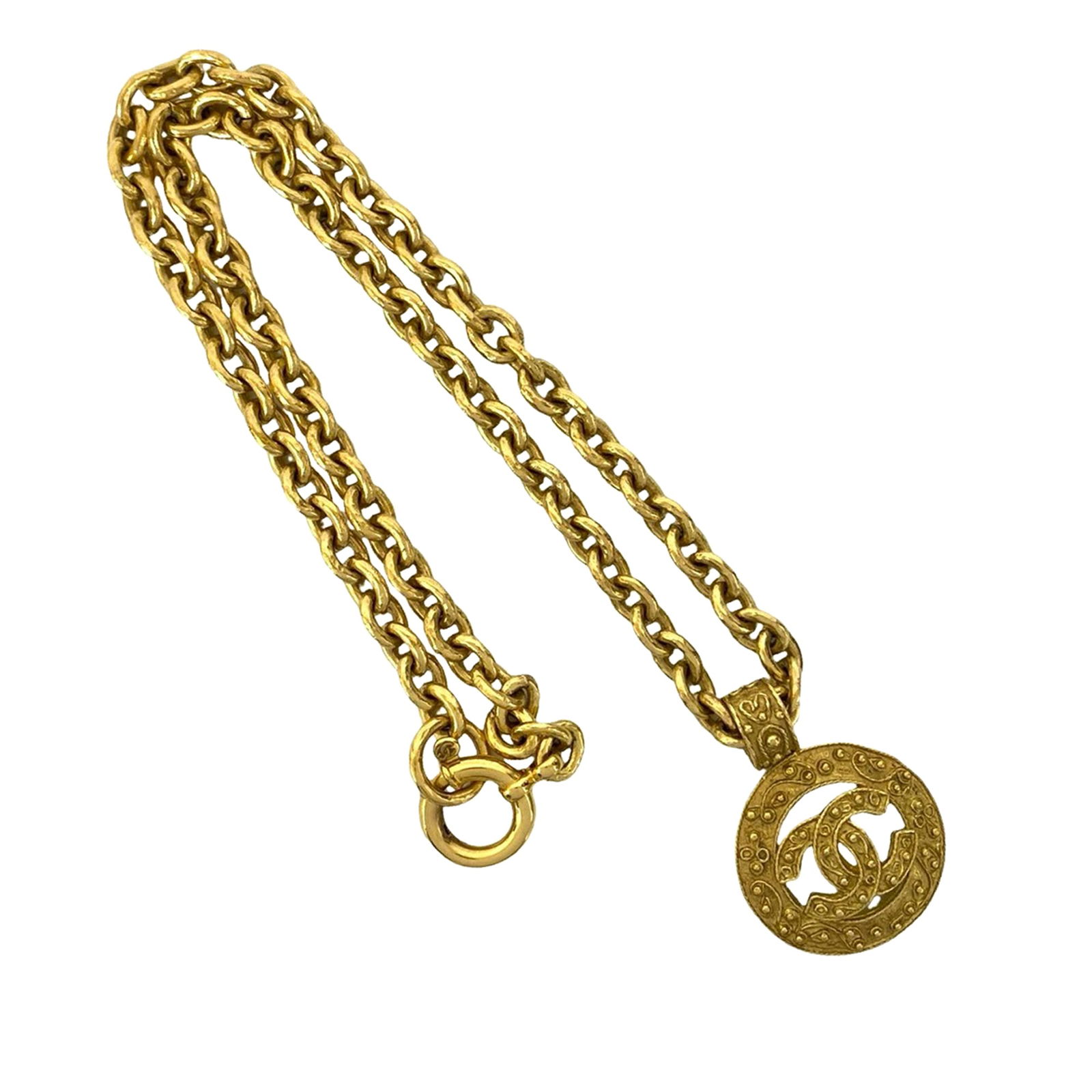 Chanel Medallion Pendant Necklace with Gold Plated Chain (1 of 5)