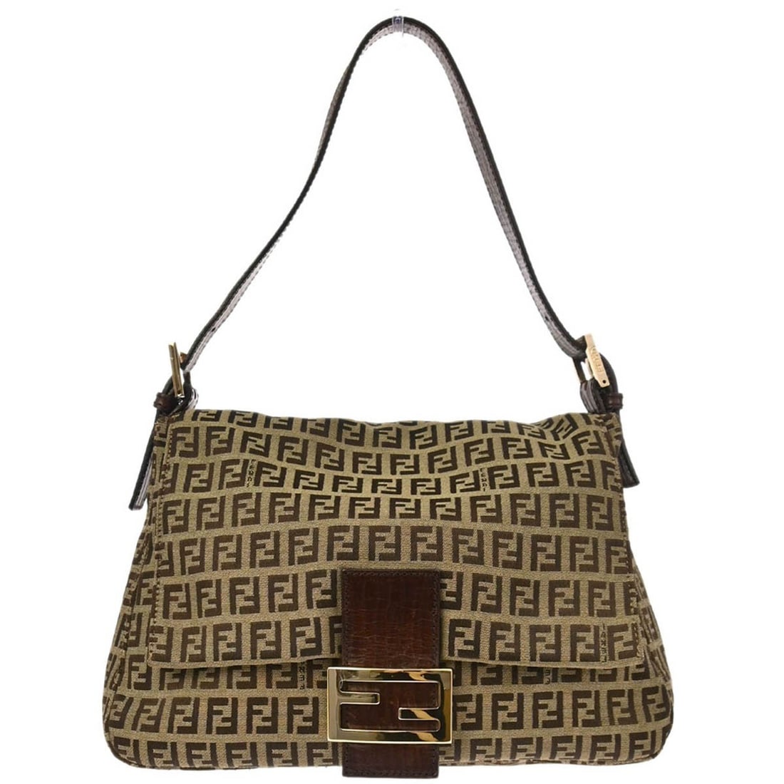 Fendi Zucchino Canvas Mamma Baguette Shoulder Bag Beige Brown: Fendi Zucchino Canvas Mamma Baguette Shoulder Bag Beige Brown This Fendi Mamma Baguette handbag features the iconic beige and brown Zucchino pattern on canvas. Designed with a medium size silhouette,