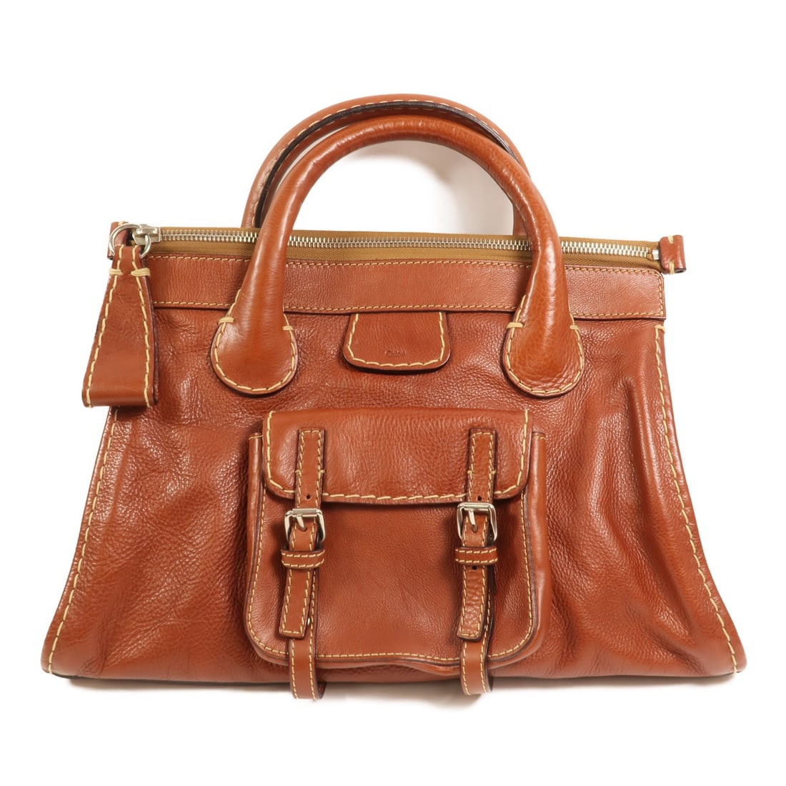 Chloe Calfskin Leather Brown Handbag with Silver Tone Hardware (1 of 16)