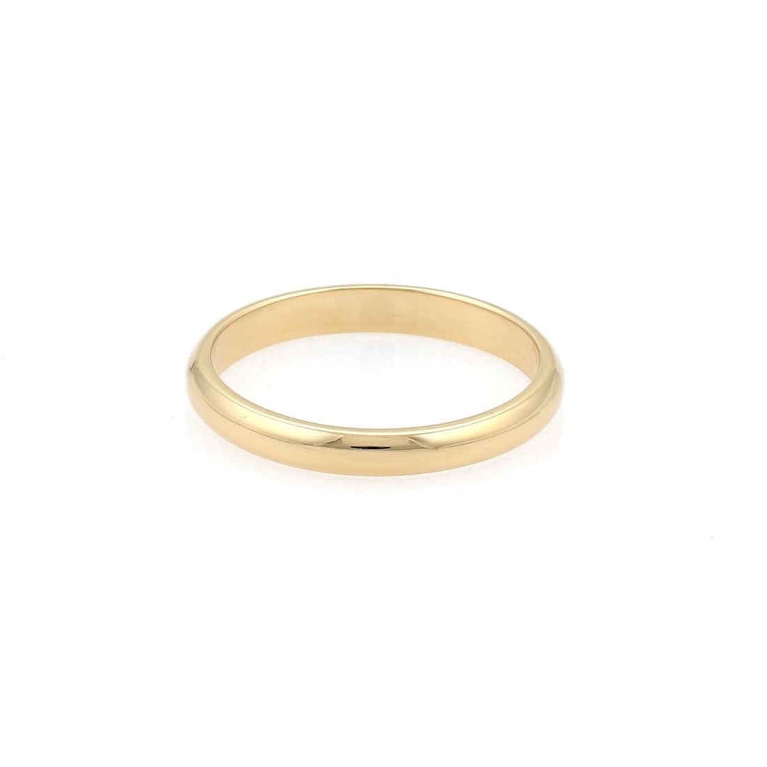 Cartier 18k Yellow Gold 2.5mm Dome Wedding Band Ring US 5.25: Cartier 18k Yellow Gold 2.5mm Dome Wedding Band Ring US 5.25 This authentic Cartier wedding band ring showcases a timeless design, crafted from high-polished 18k yellow gold. The ring features a class