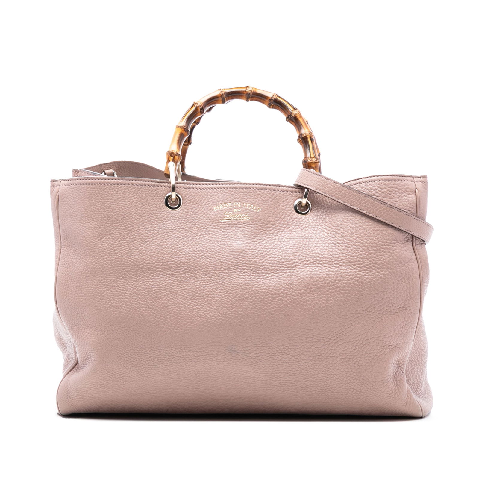 Gucci Bamboo Shopper Pink Leather Large Satchel with Detachable Strap (1 of 7)
