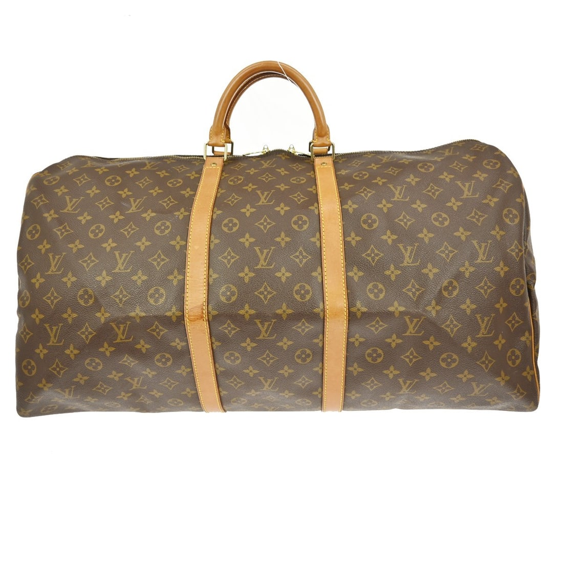 Louis Vuitton Keepall 60 Monogram Extra Large Canvas Travel Duffel Bag M41422: Louis Vuitton Keepall 60 Monogram Extra Large Canvas Travel Duffel Bag M41422 This is a vintage Louis Vuitton Keepall 60 travel handbag featuring the iconic monogram canvas leather exterior with beige