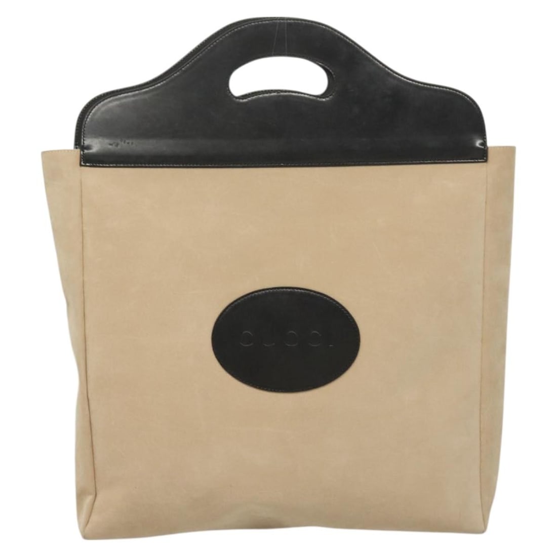 Beige Suede Vintage Gucci Women's Handbag 35cm x 33cm x 7cm: Beige Suede Vintage Gucci Women's Handbag 35cm x 33cm x 7cm This Gucci vintage handbag is crafted from beige suede and designed for women. The bag features a spacious interior and a classic silhouette