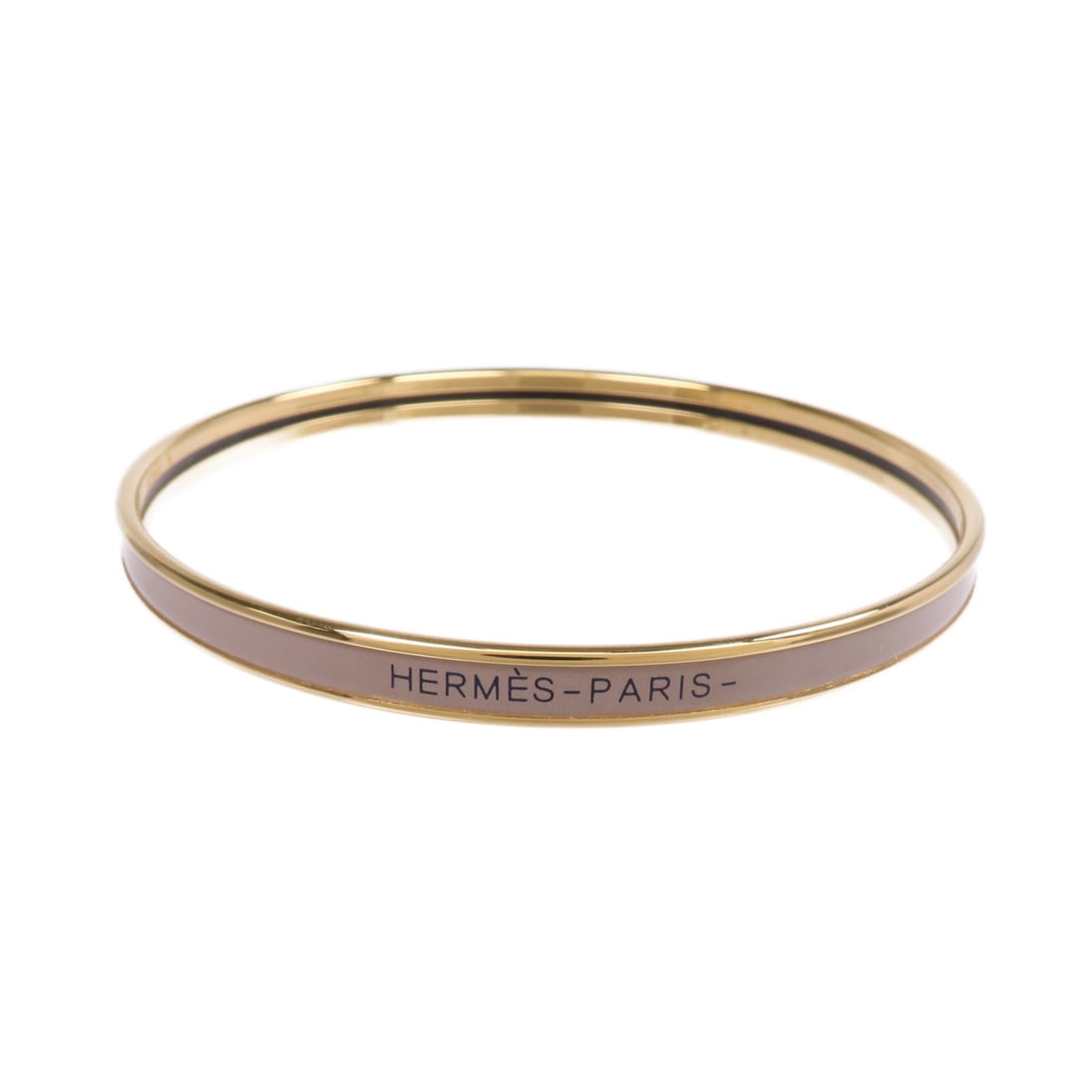 Enamel and Metal Bangle by Hermes in Gold and Gray (1 of 6)