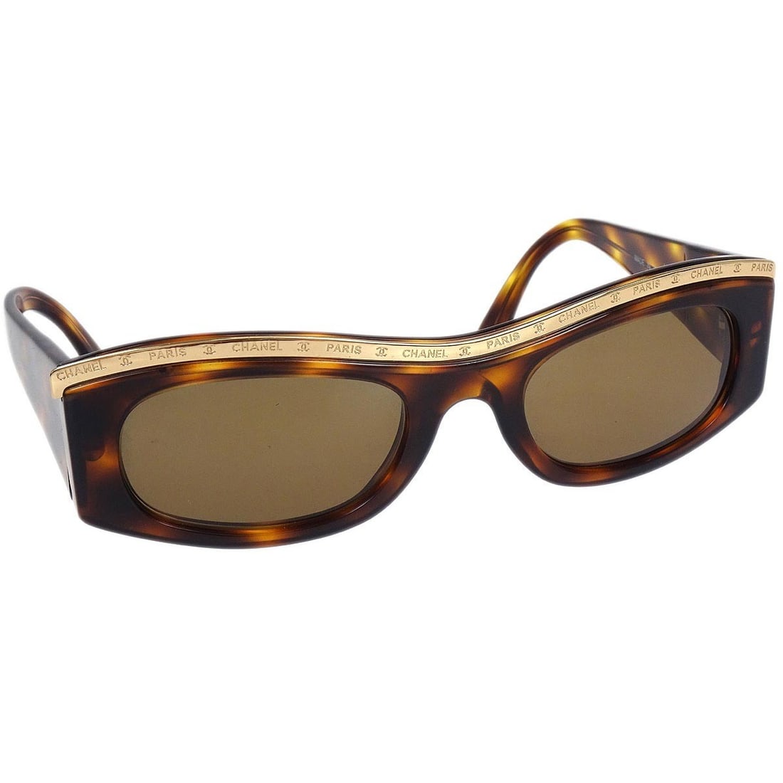 Brown Acrylic Sunglasses CC Logos Model by Chanel Eyewear: Brown Acrylic Sunglasses CC Logos Model by Chanel Eyewear These Chanel sunglasses feature a brown acrylic frame and matching brown acrylic lenses. Designed with the signature CC Logos style, they comb