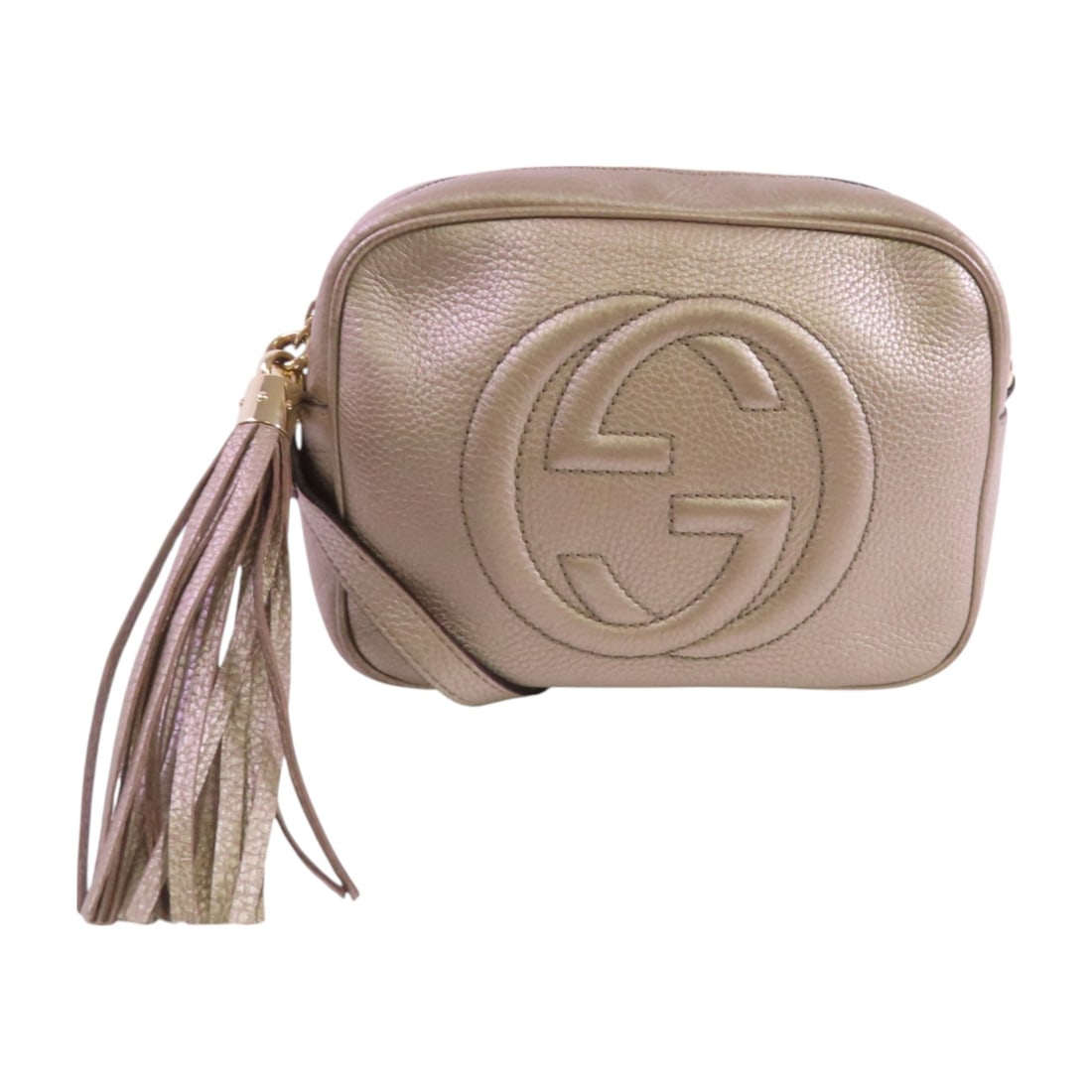 Gucci Soho Disco Gold Calfskin GG Shoulder Crossbody Bag 308364 GHW (1 of 16)