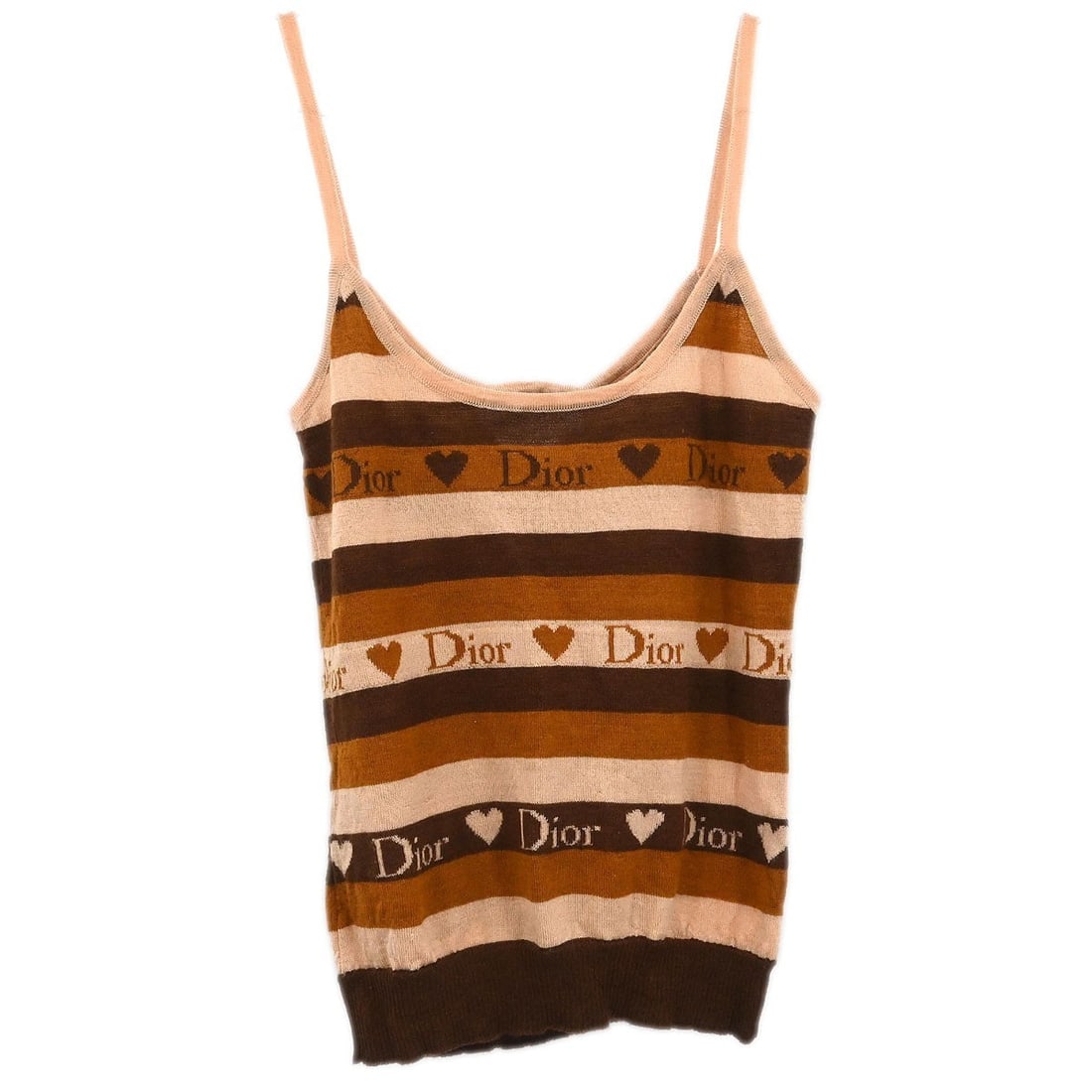Dior Brown Wool Silk Cashmere Camisole Tank Top Size 36: Dior Brown Wool Silk Cashmere Camisole Tank Top Size 36 This Christian Dior camisole top features a sleeveless design with a round neckline, ideal for casual summer wear. Crafted from a luxurious blen