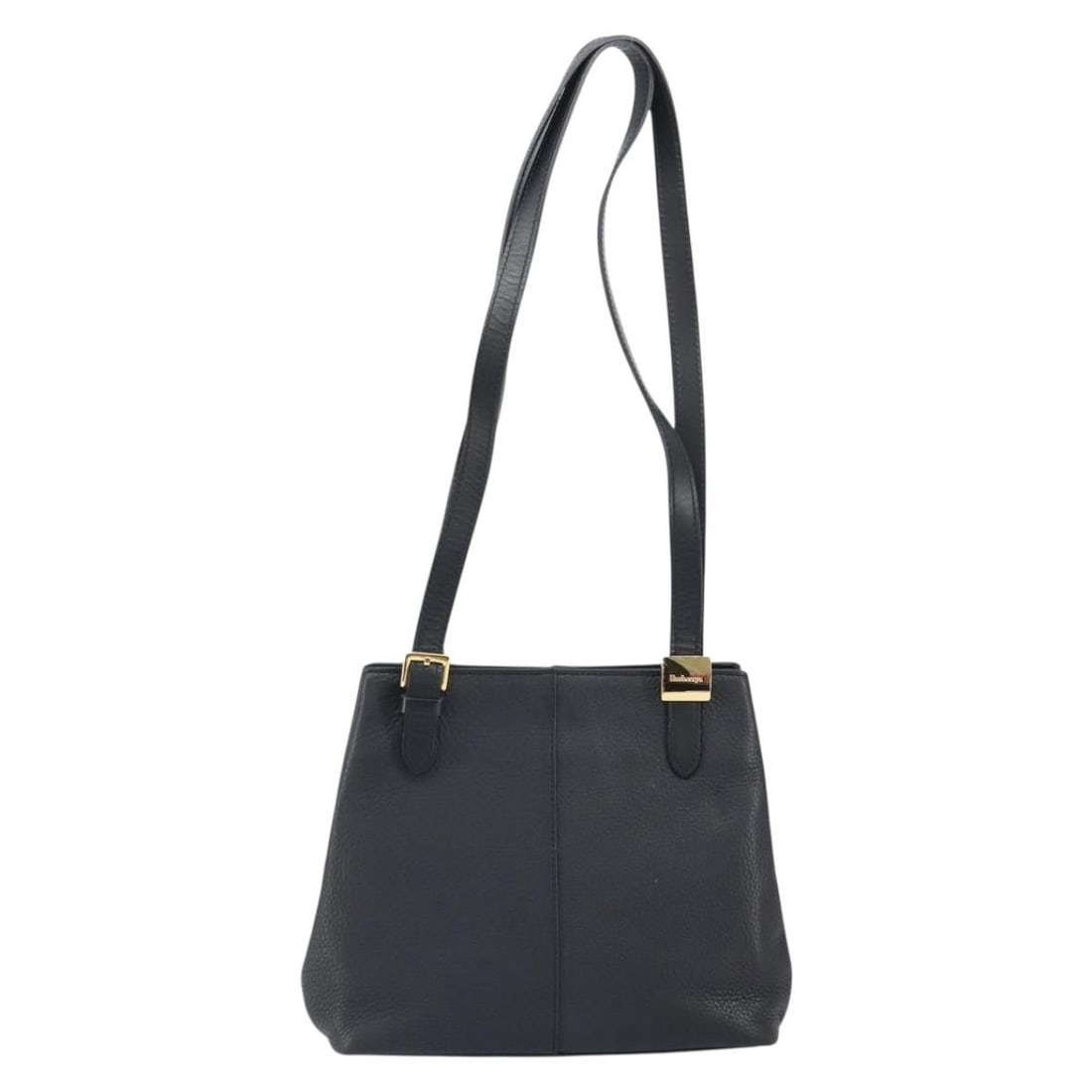 Black Leather Burberry Vintage Shoulder Handbag 24x22x8cm: Black Leather Burberry Vintage Shoulder Handbag 24x22x8cm This Burberry vintage shoulder bag for women features black leather construction with slight surface rubbing and minor wear on the shoulder st