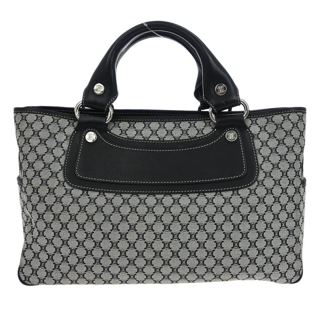 CELINE Black Gray Boogie Tote Handbag YS00/55 Canvas Leather (1 of 10)