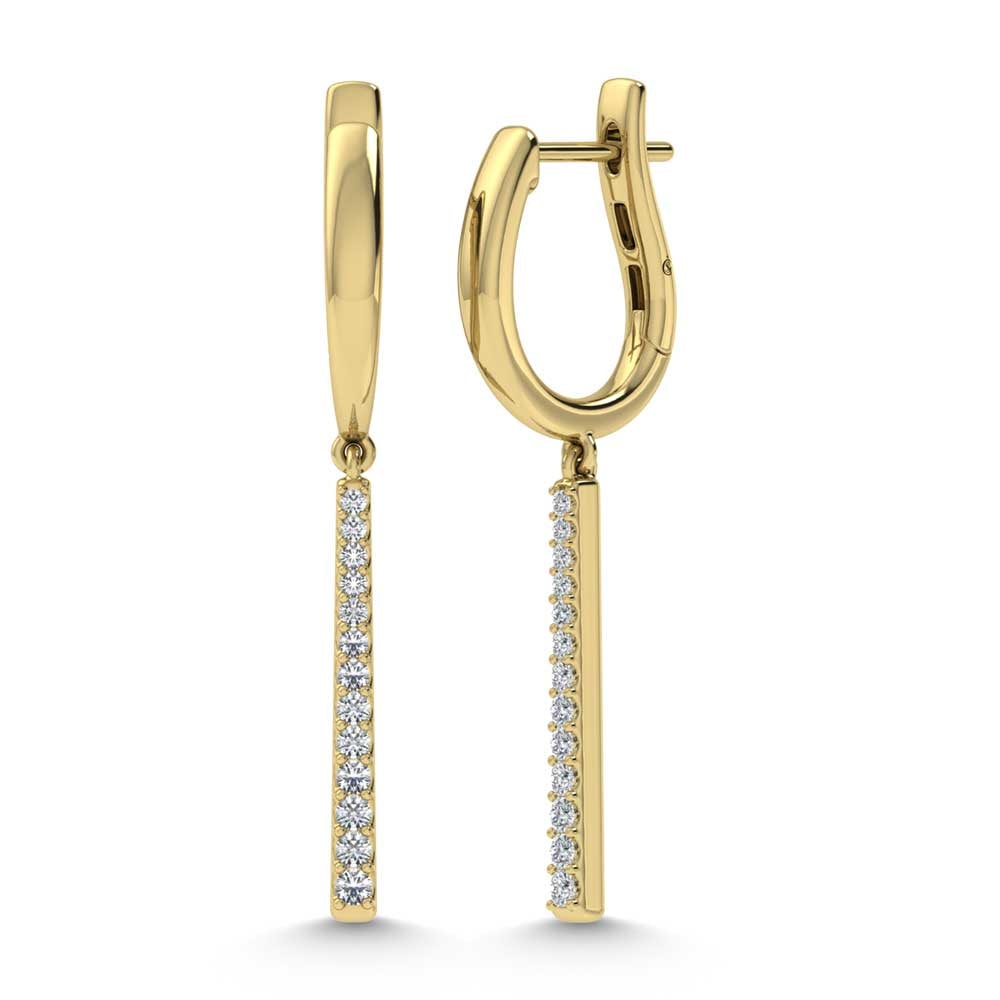 14K Yellow Gold Diamond 1/4.Ct. Tw. Fashion Earrings (1 of 3)