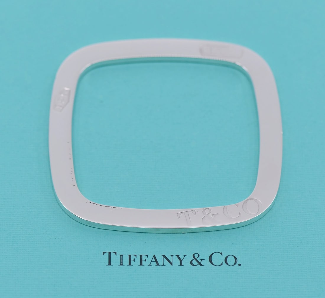 Tiffany & Co Square Bangle Bracelet 925 Sterling Silver Authentic (1 of 3)