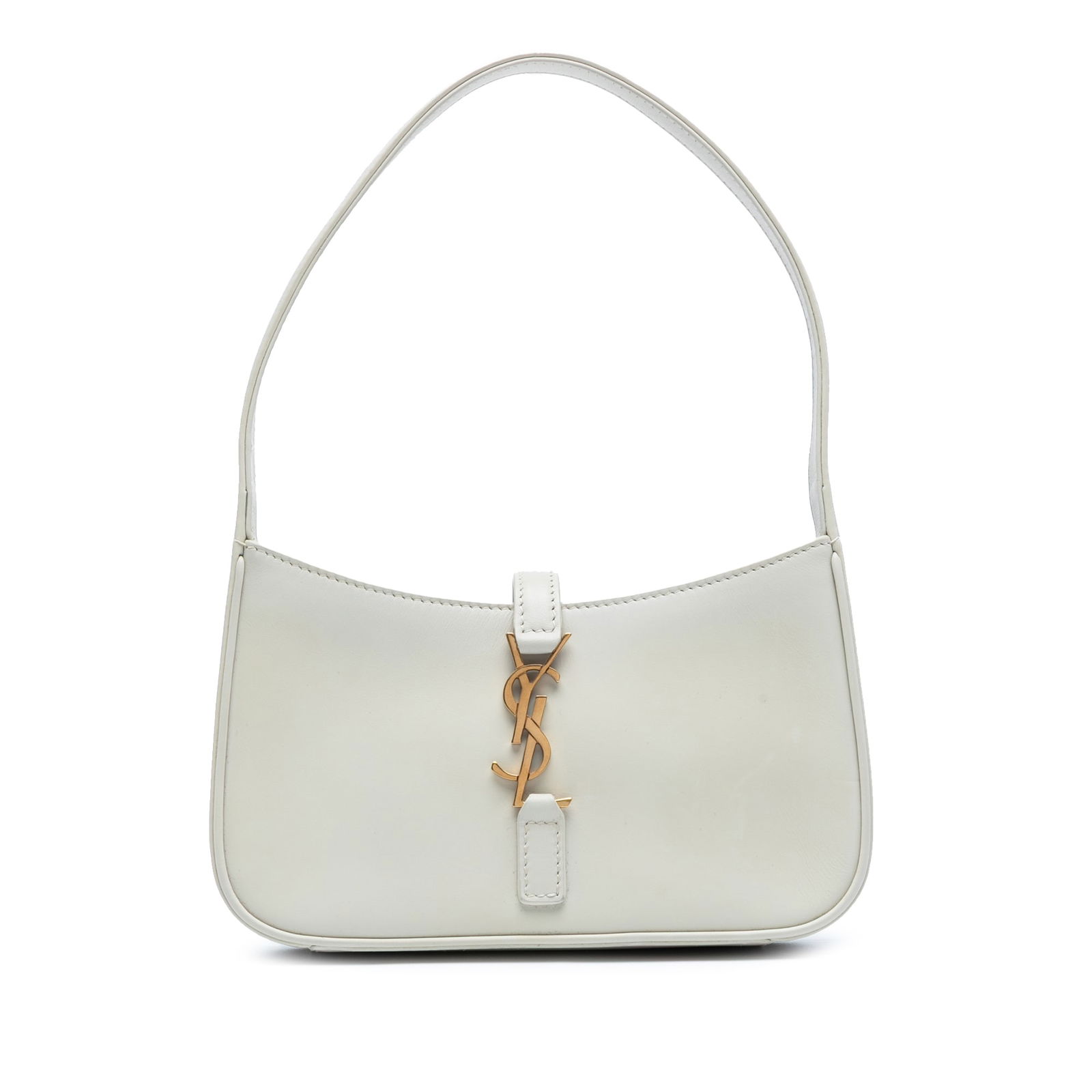 Saint Laurent Mini Smooth Calfskin Le 5 a 7 Hobo Bag White (1 of 8)
