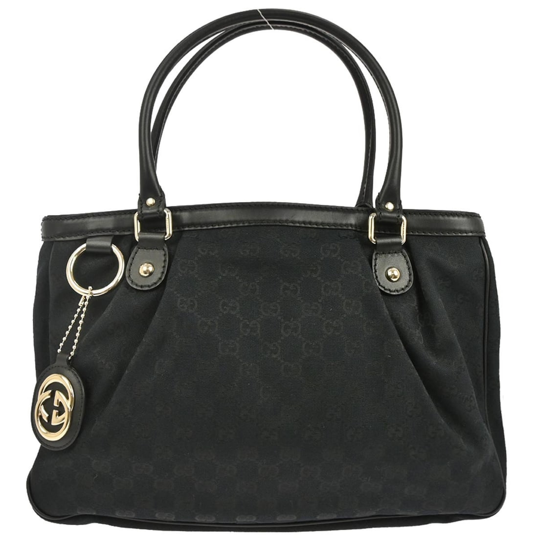 Gucci Sukey GG Medium Black Canvas Leather Tote Bag 296835 520981: Gucci Sukey GG Medium Black Canvas Leather Tote Bag 296835 520981 This Gucci Sukey tote bag features a black canvas leather exterior and is designed in a medium size. It offers a spacious interior and