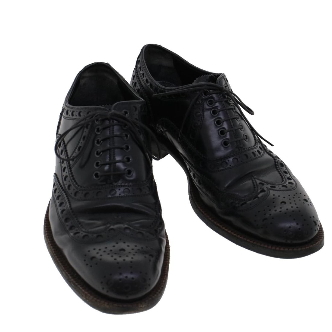 LOUIS VUITTON Wing Tip Medallio Shoes Leather Black MP3136 Italy Auth: LOUIS VUITTON Wing Tip Medallio Shoes Leather Black MP3136 Italy Auth Step out in style with these authentic Louis Vuitton Wing Tip Medallio Shoes, crafted from high-quality black leather. Designed in