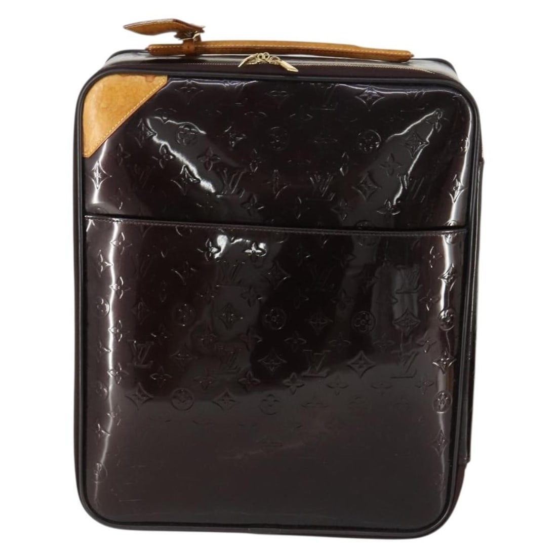 Louis Vuitton Monogram Vernis Pegase Patent Leather Luggage 35x45x17cm: Louis Vuitton Monogram Vernis Pegase Patent Leather Luggage 35x45x17cm This Louis Vuitton Pegase luggage piece features the classic Monogram Vernis patent leather in brown, designed for female travele