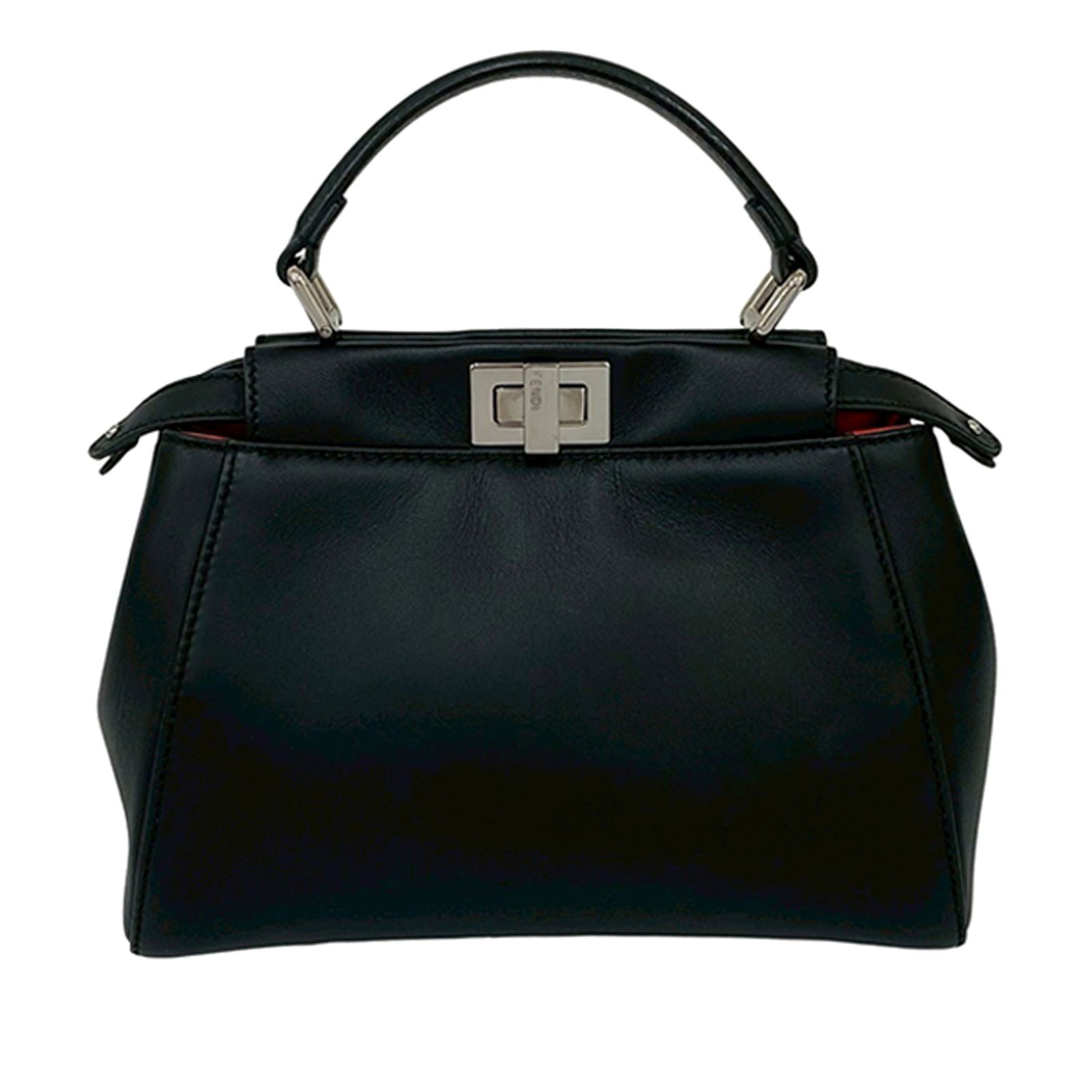 Fendi Monster Eyes Mini Peekaboo Black Leather Satchel with Shoulder Strap (1 of 10)