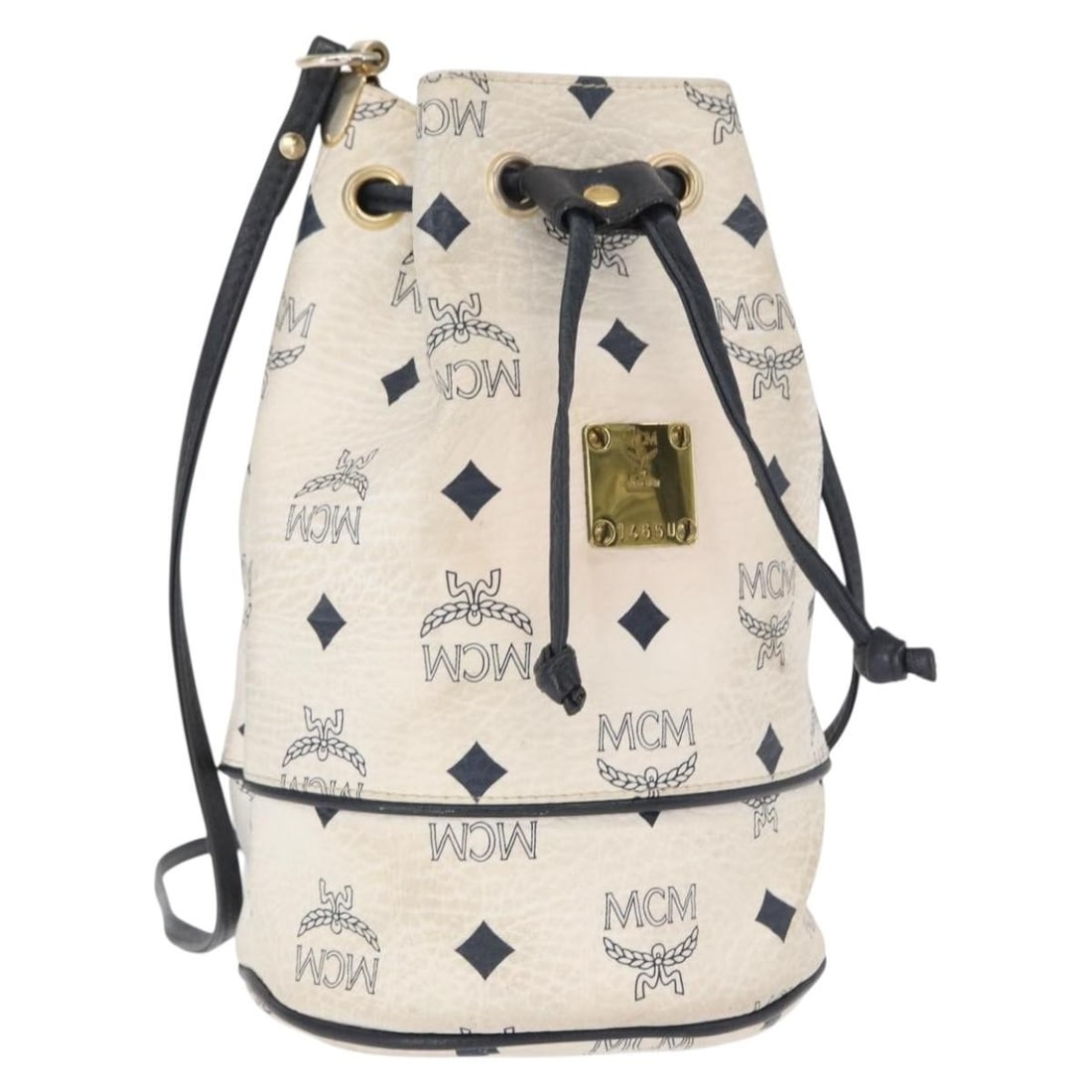 MCM White Gold PVC Leather Vicetos Logogram Shoulder Bag with Dust Bag (1 of 18)