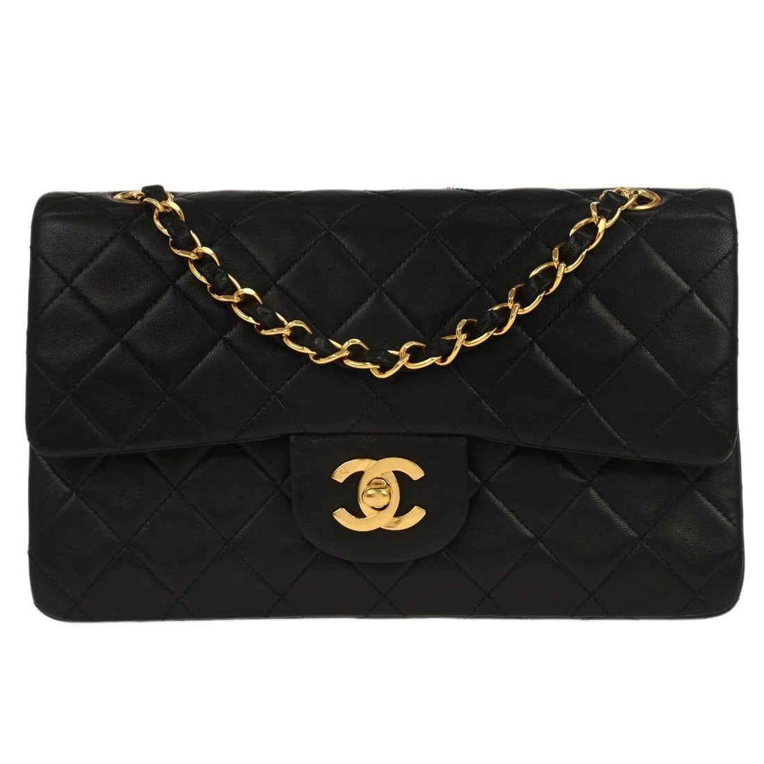Chanel Leather Classic Timeless Double Flap Handbag Black 23cm (1 of 10)