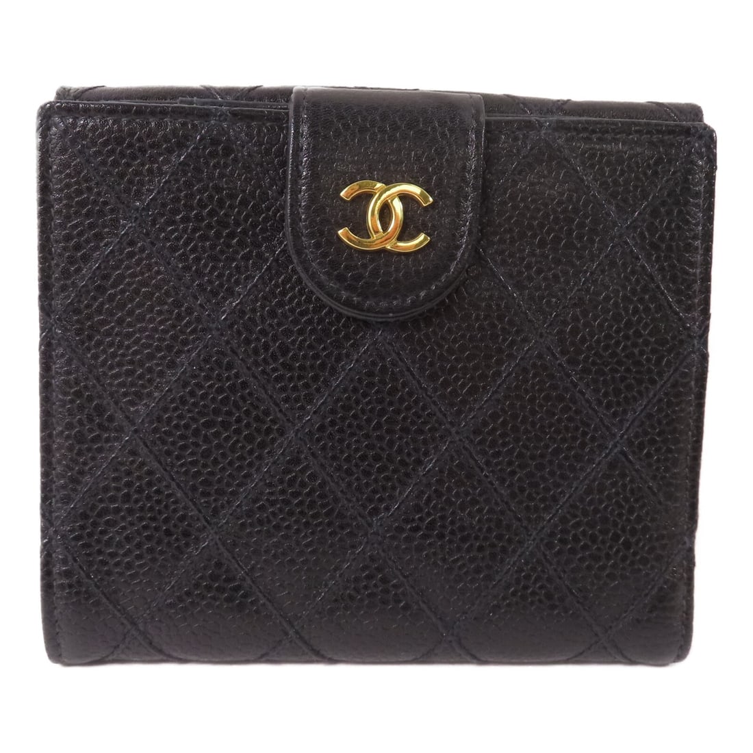 Chanel Black Calfskin Bi-Fold Wallet with Gold Tone CC Logo (1 of 18)