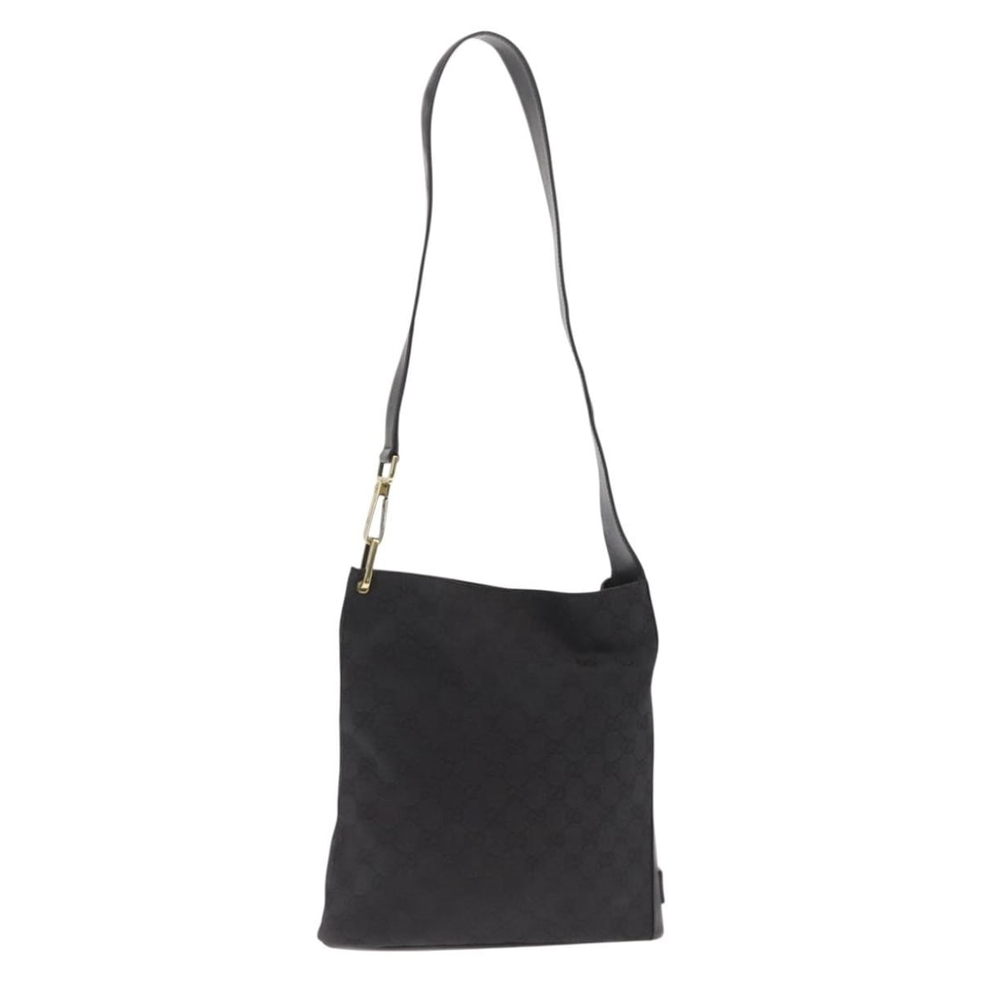 Black and Gold GG Canvas Gucci Shoulder Bag Model 91761 Italy: Black and Gold GG Canvas Gucci Shoulder Bag Model 91761 Italy This authentic GUCCI GG Canvas shoulder bag features a classic black and gold color scheme and is crafted in Italy from signature GG