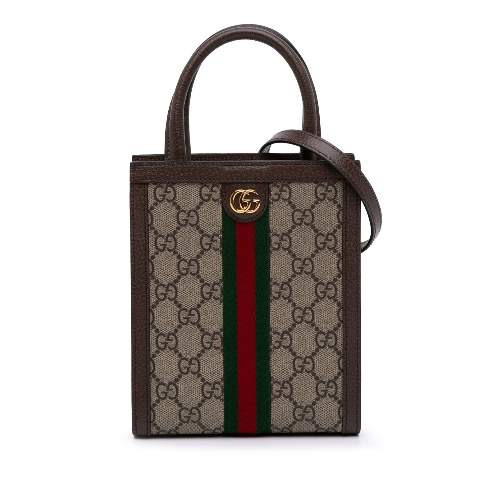 Gucci Mini GG Supreme Web Satchel with Leather Trim: Gucci Mini GG Supreme Web Satchel with Leather Trim This Gucci Mini GG Supreme Ophidia Web Satchel is a stylish and practical accessory, crafted from durable canvas with elegant leather trim. It featu